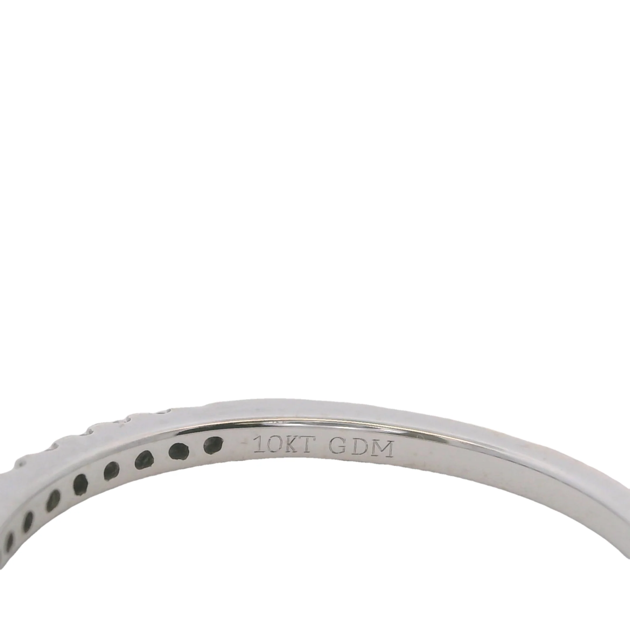 Solid 10kt White Gold and Diamond 1.5mm Thin Wedding Stackable Band Ring Size 6.75 - Image 5