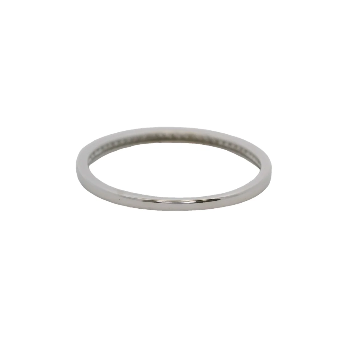 Solid 10kt White Gold and Diamond 1.7mm Thin Stackable Wedding Band Ring Size 7 - Image 6