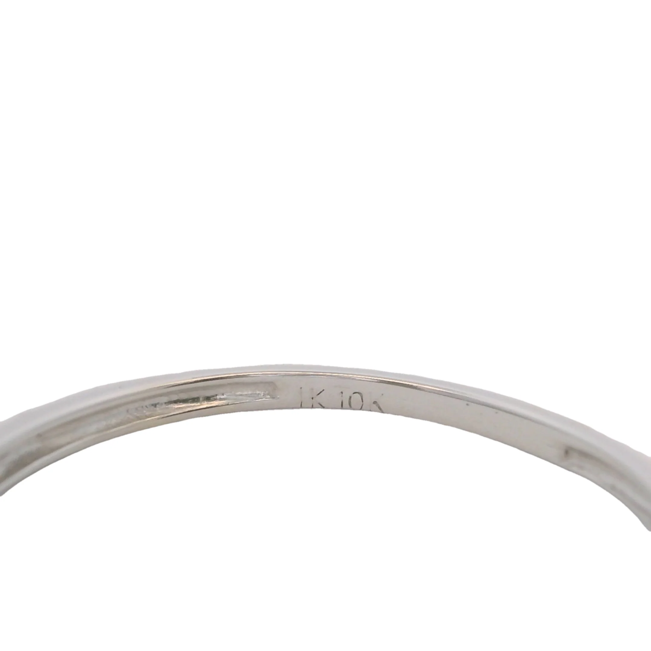 Solid 10kt White Gold and Diamond 1.7mm Thin Stackable Wedding Band Ring Size 7 - Image 7