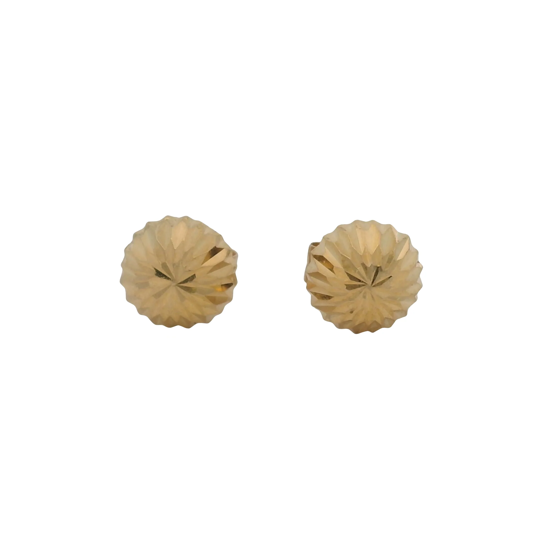 Solid 14kt Gold Faceted 5.7mm Stud Earrings - Image 2