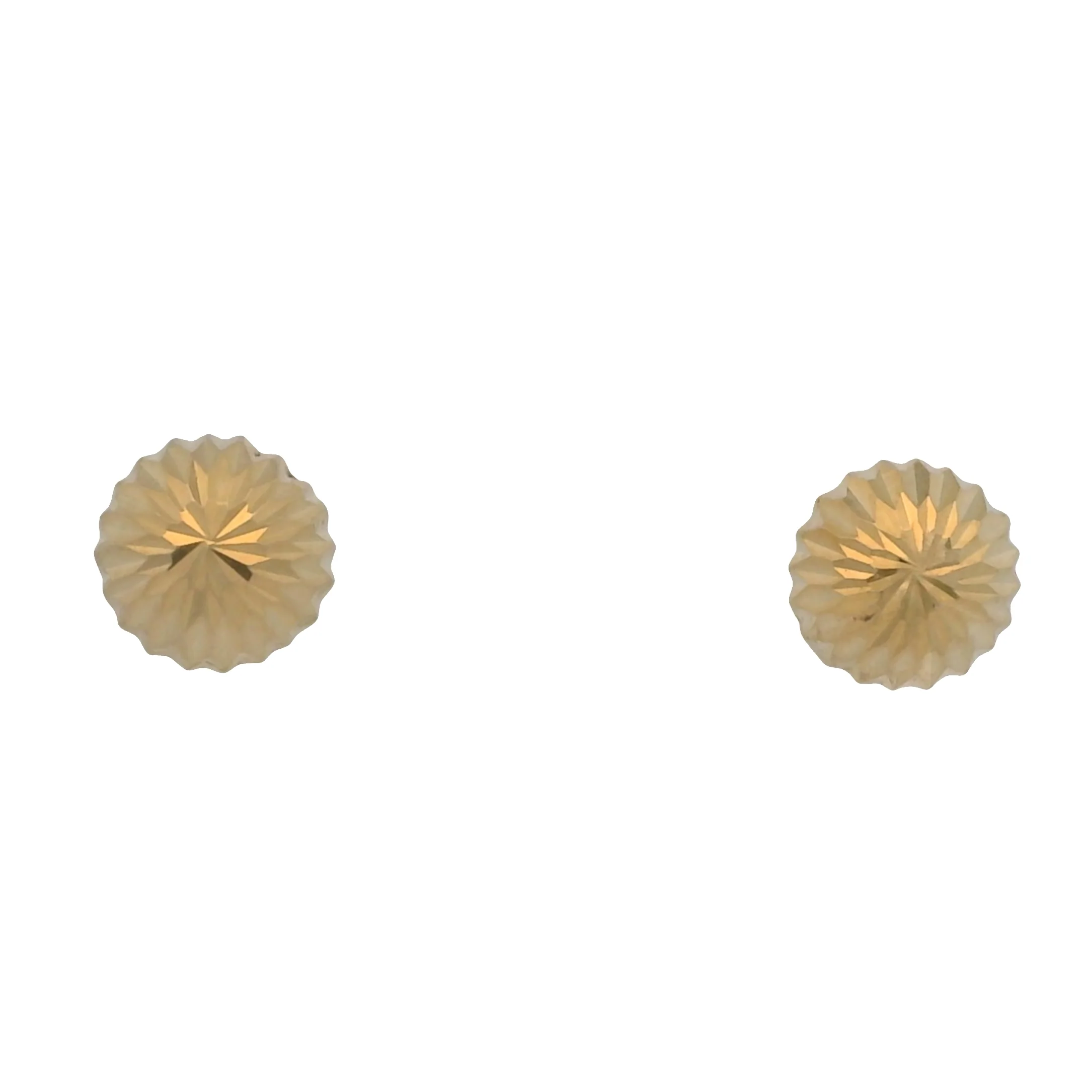 Solid 14kt Gold Faceted 5.7mm Stud Earrings - Image 3