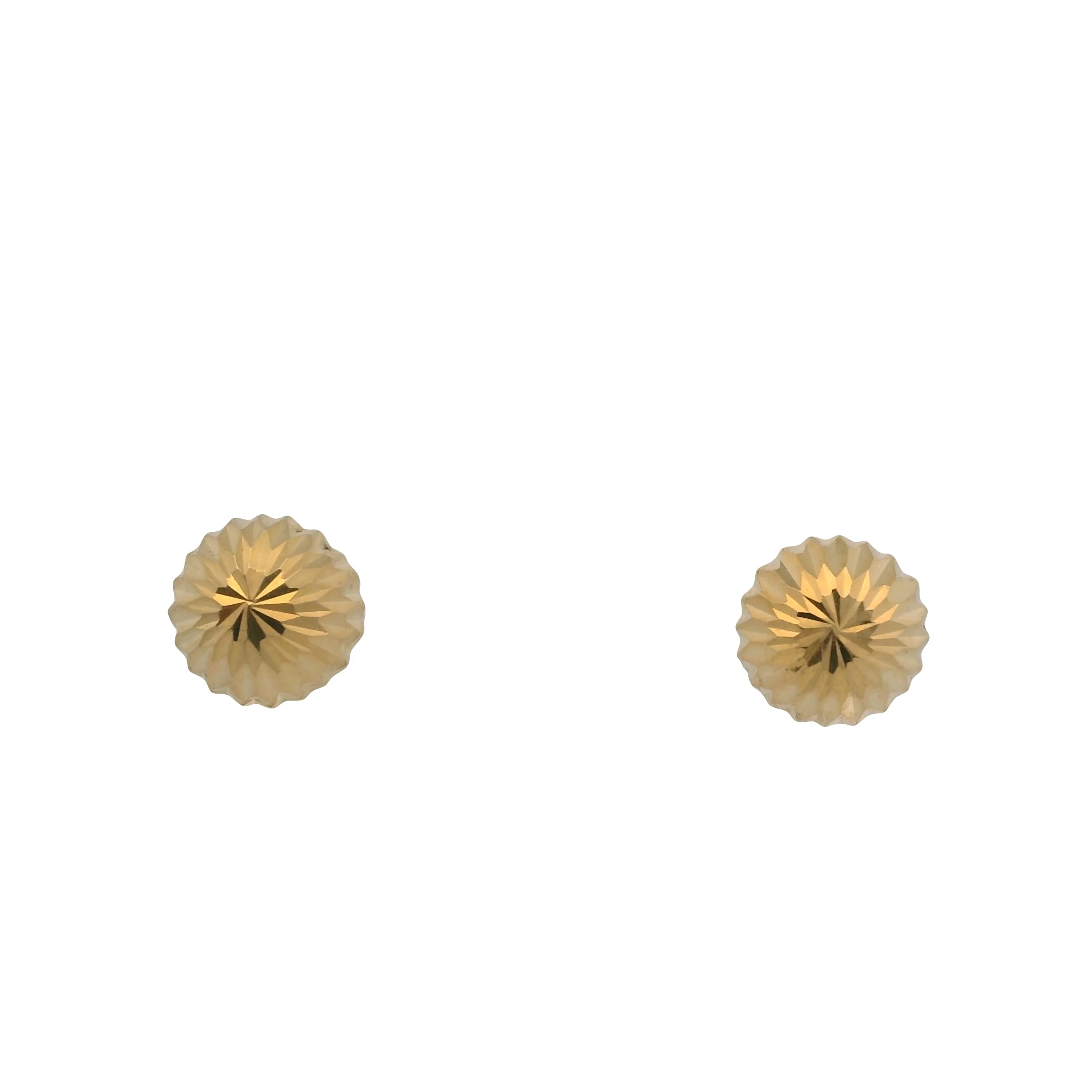 Solid 14kt Gold Faceted 5.7mm Stud Earrings - Image 4