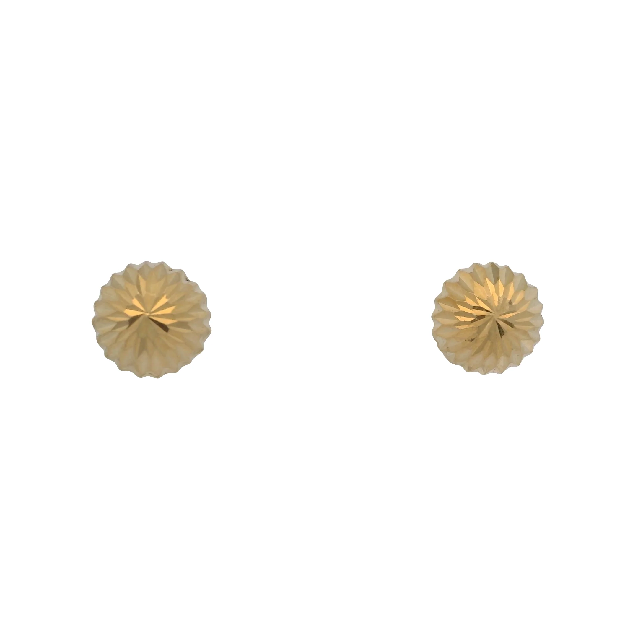 Solid 14kt Gold Faceted 5.7mm Stud Earrings - Image 5