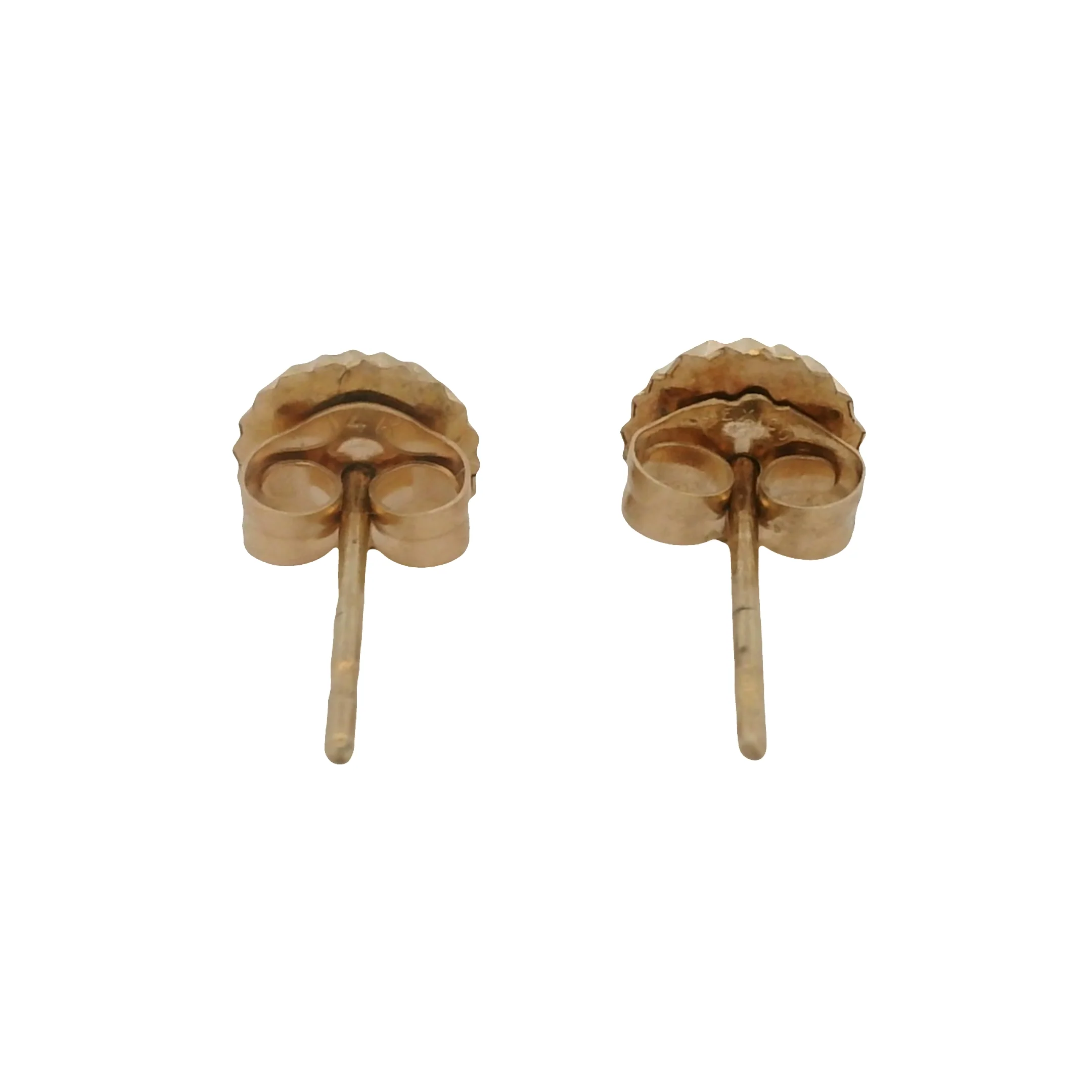 Solid 14kt Gold Faceted 5.7mm Stud Earrings - Image 6