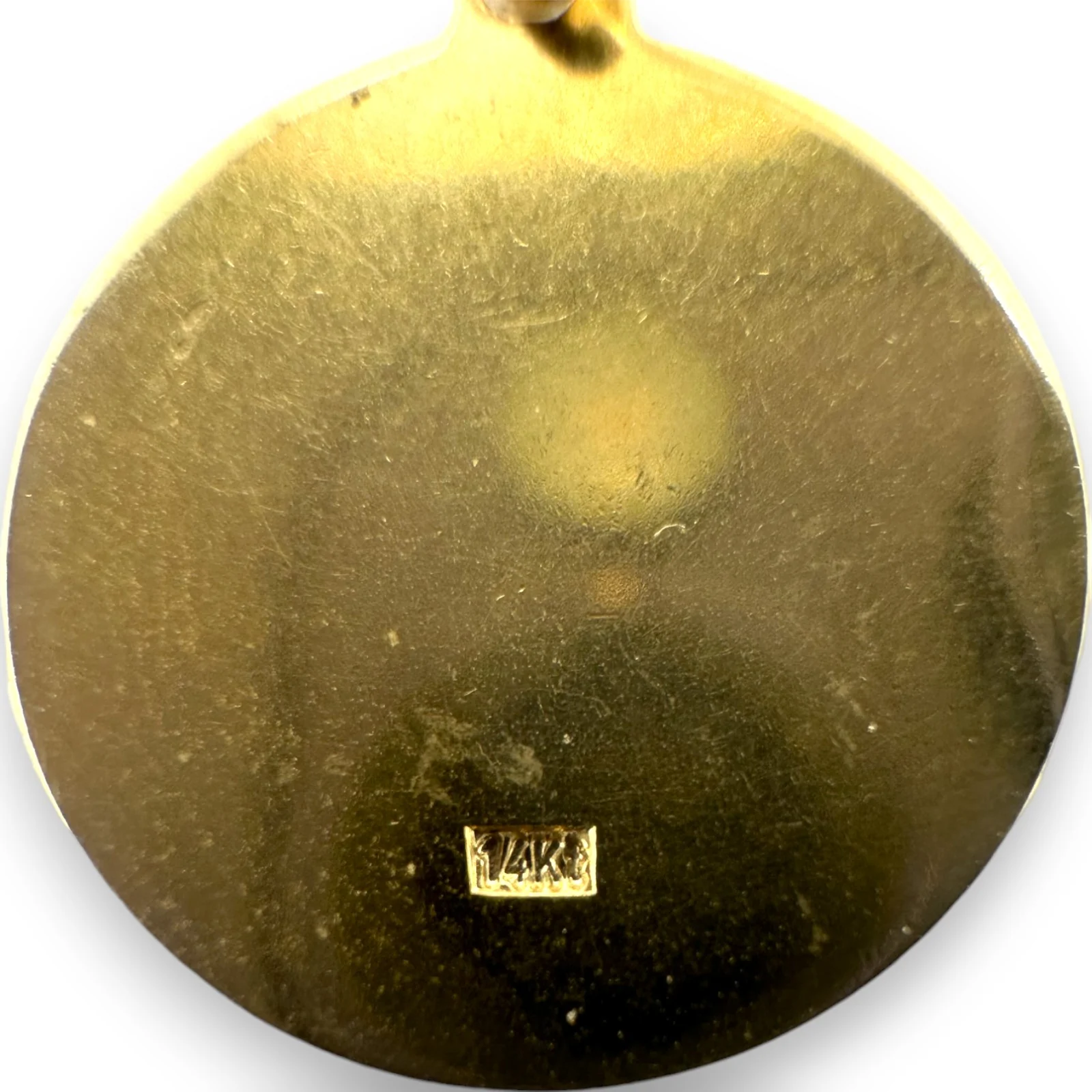 Solid 14kt Gold Saint Jude Thaddeus 15mm Medallion Circle Necklace Pendant - Image 2