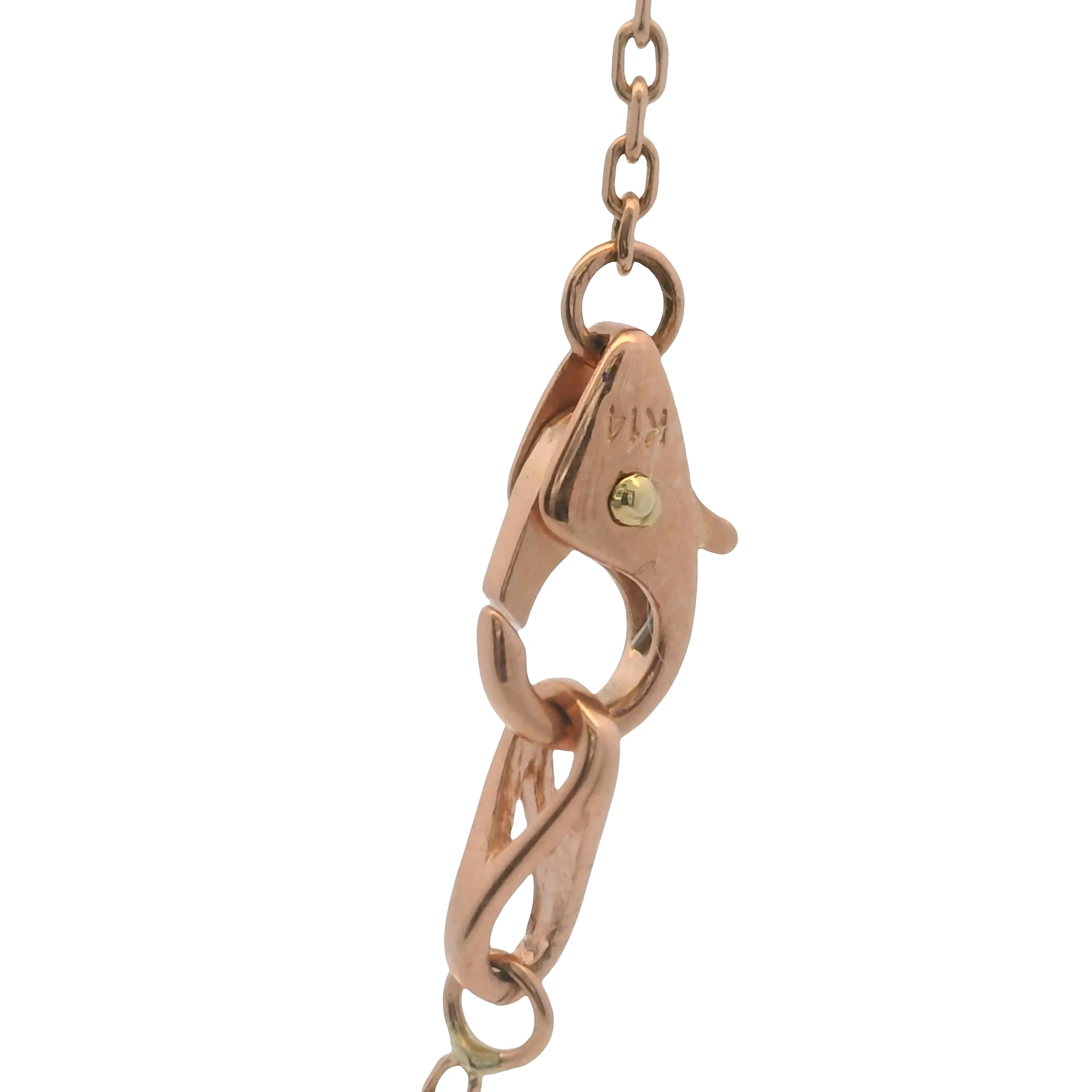 Solid 14kt Rose Gold 13.8" 0.32ctw Diamond 8 Station Choker Necklace - Image 6
