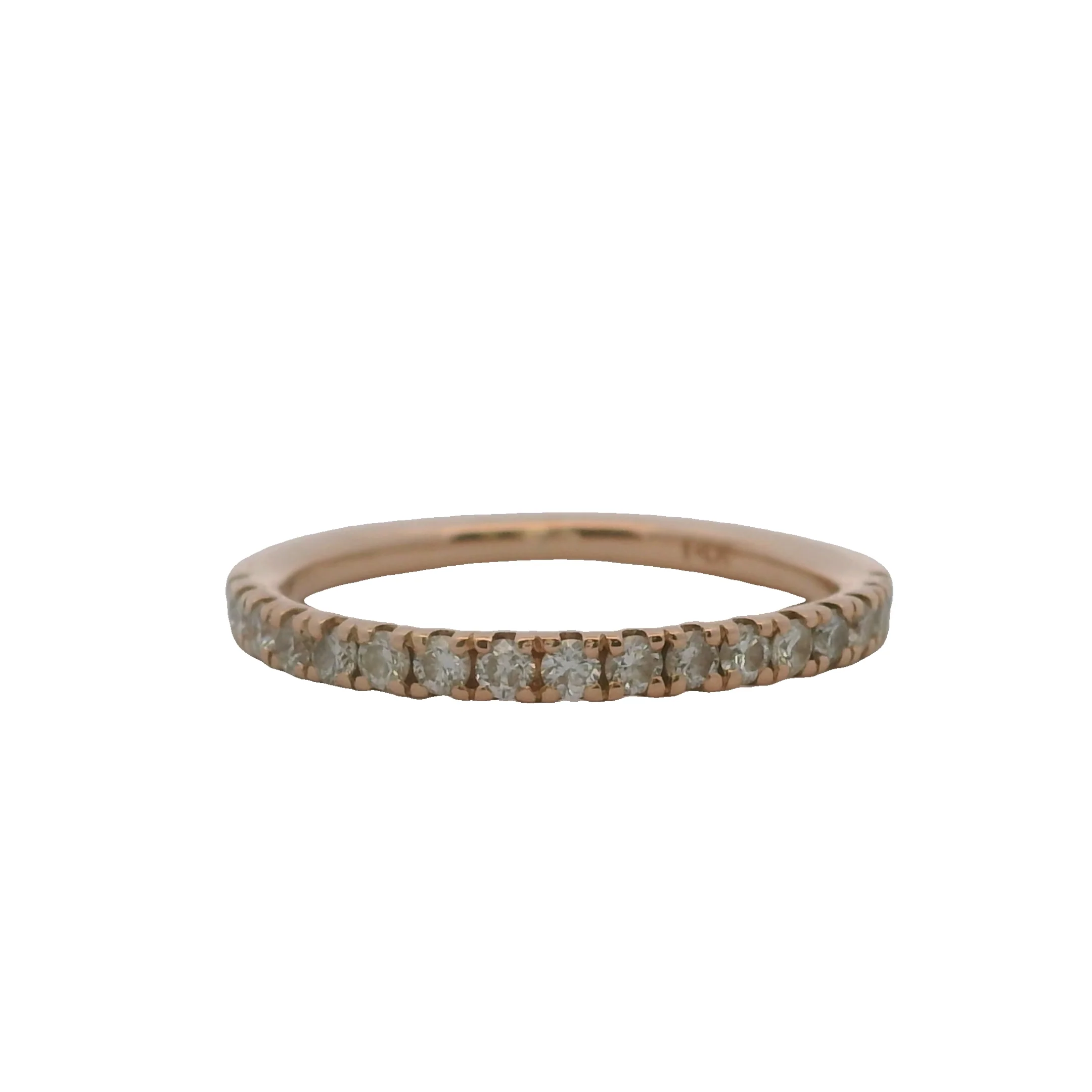 Solid 14kt Rose Gold and 0.34ctw Diamond Stackable Wedding Band Ring Size 5.75 - Image 2