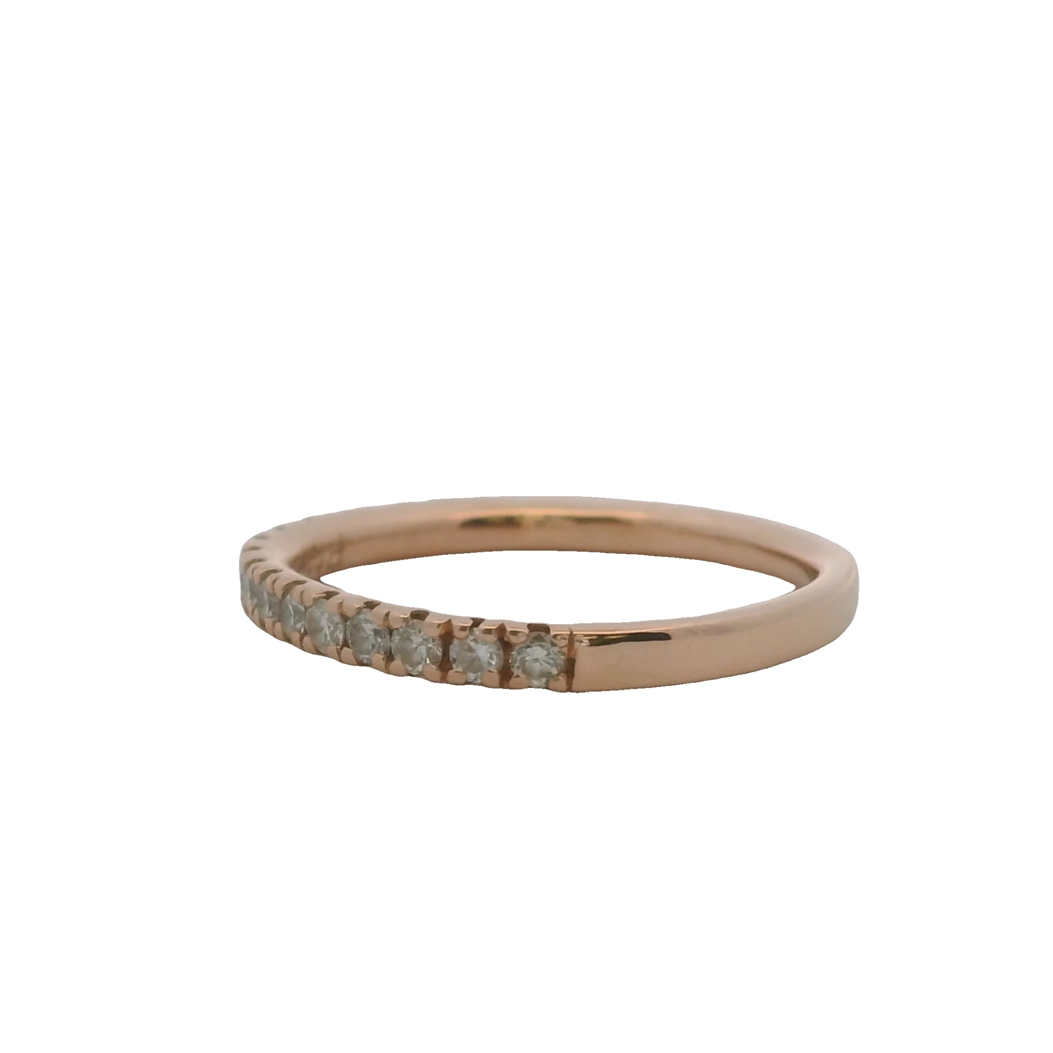 Solid 14kt Rose Gold and 0.34ctw Diamond Stackable Wedding Band Ring Size 5.75 - Image 3