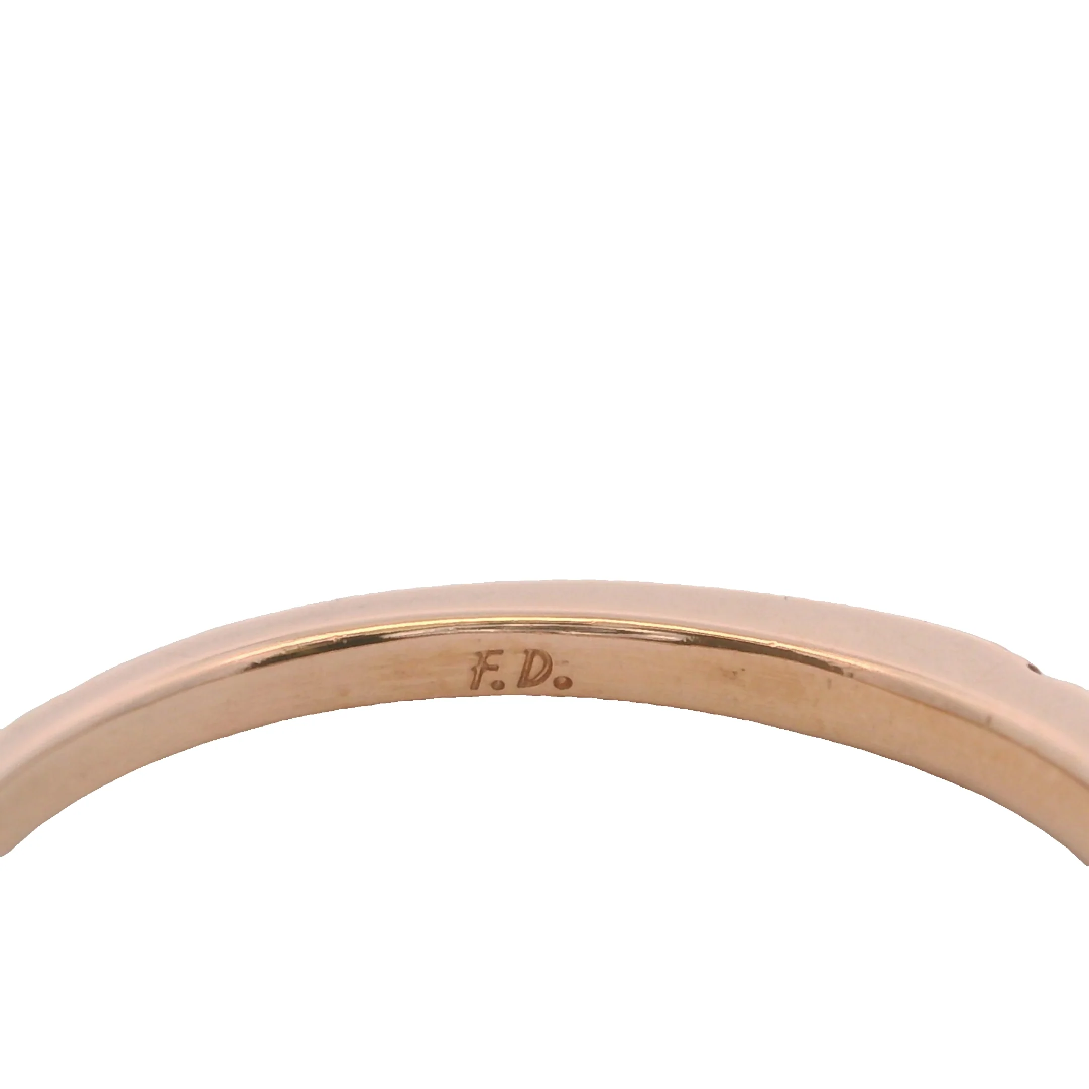 Solid 14kt Rose Gold and Diamond Line 2mm Wide Stackable Band Ring Size 7 - Image 7