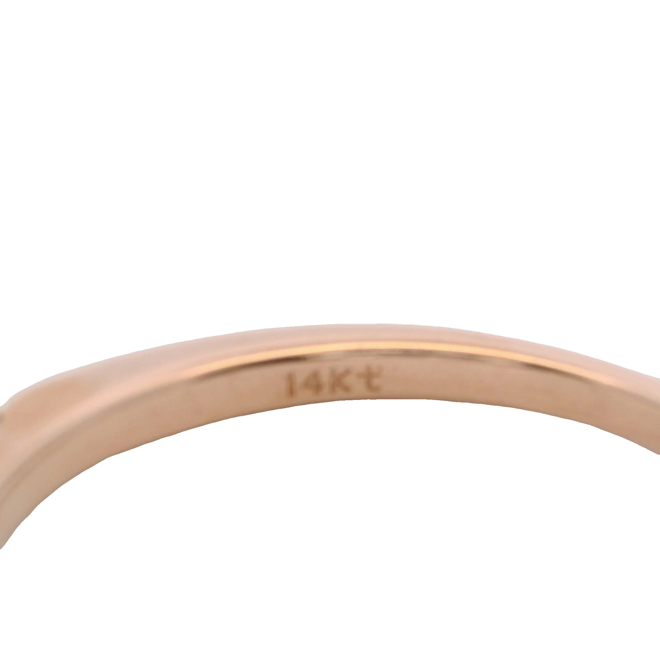 Solid 14kt Rose Gold and Diamond Line 2mm Wide Stackable Band Ring Size 7 - Image 8