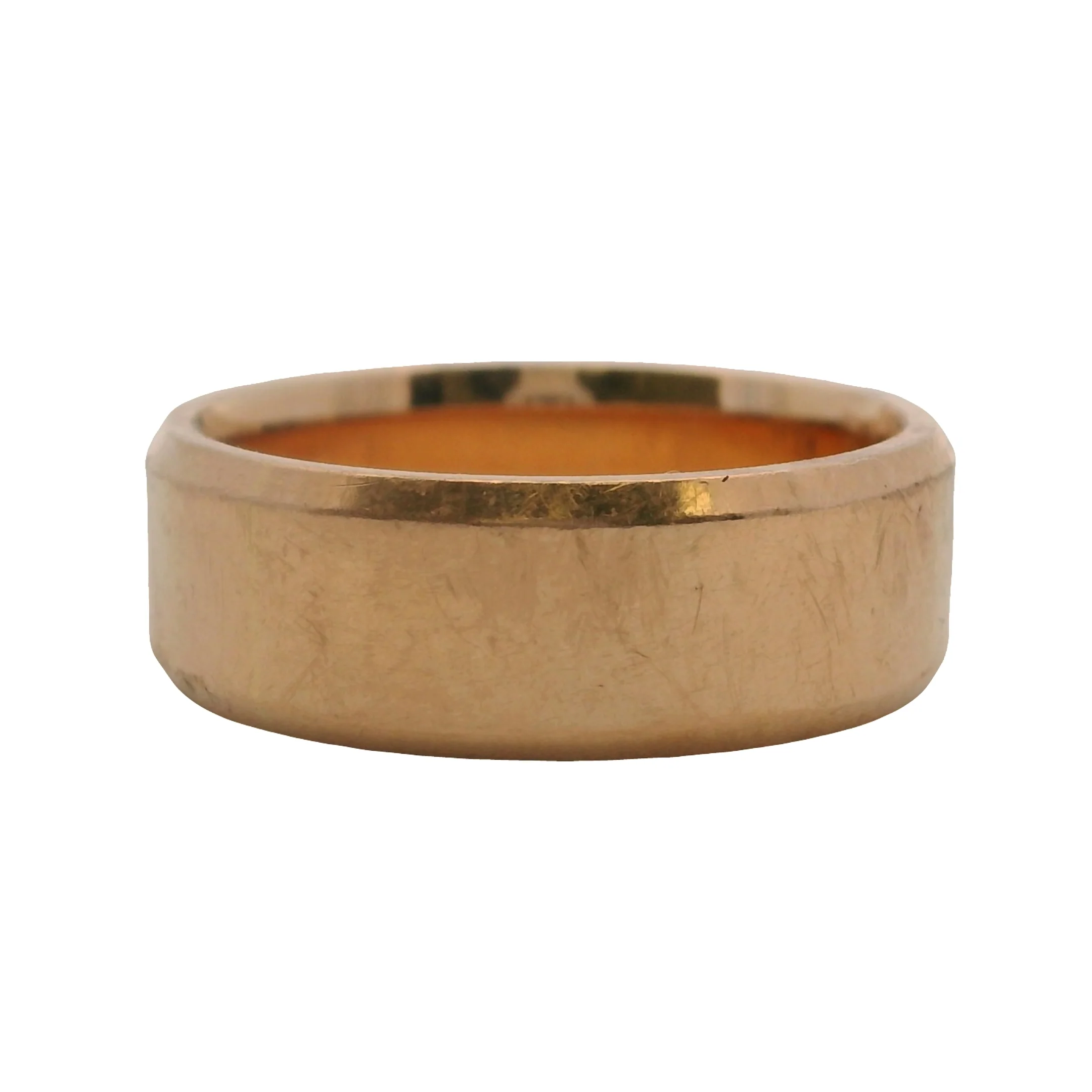 Solid 14kt Rose Gold Beveled Edge 6mm Stackable Wedding Band Ring Size 5.5 - Image 3