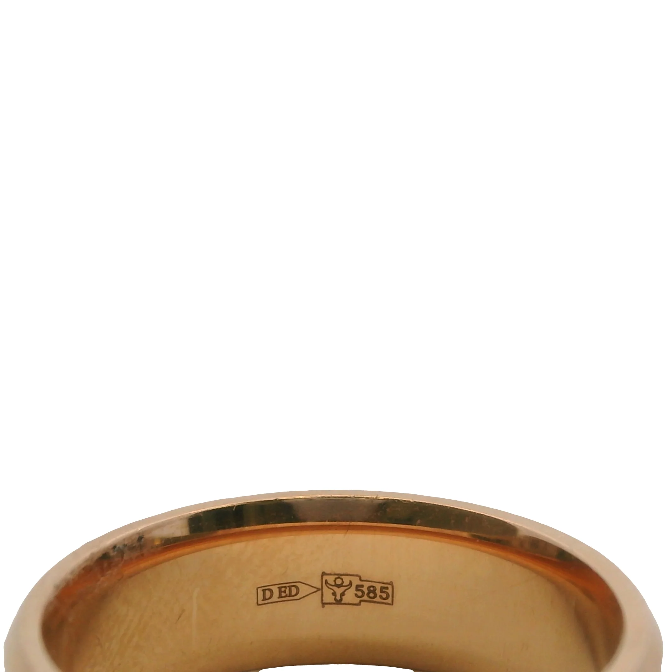 Solid 14kt Rose Gold Beveled Edge 6mm Stackable Wedding Band Ring Size 5.5 - Image 4