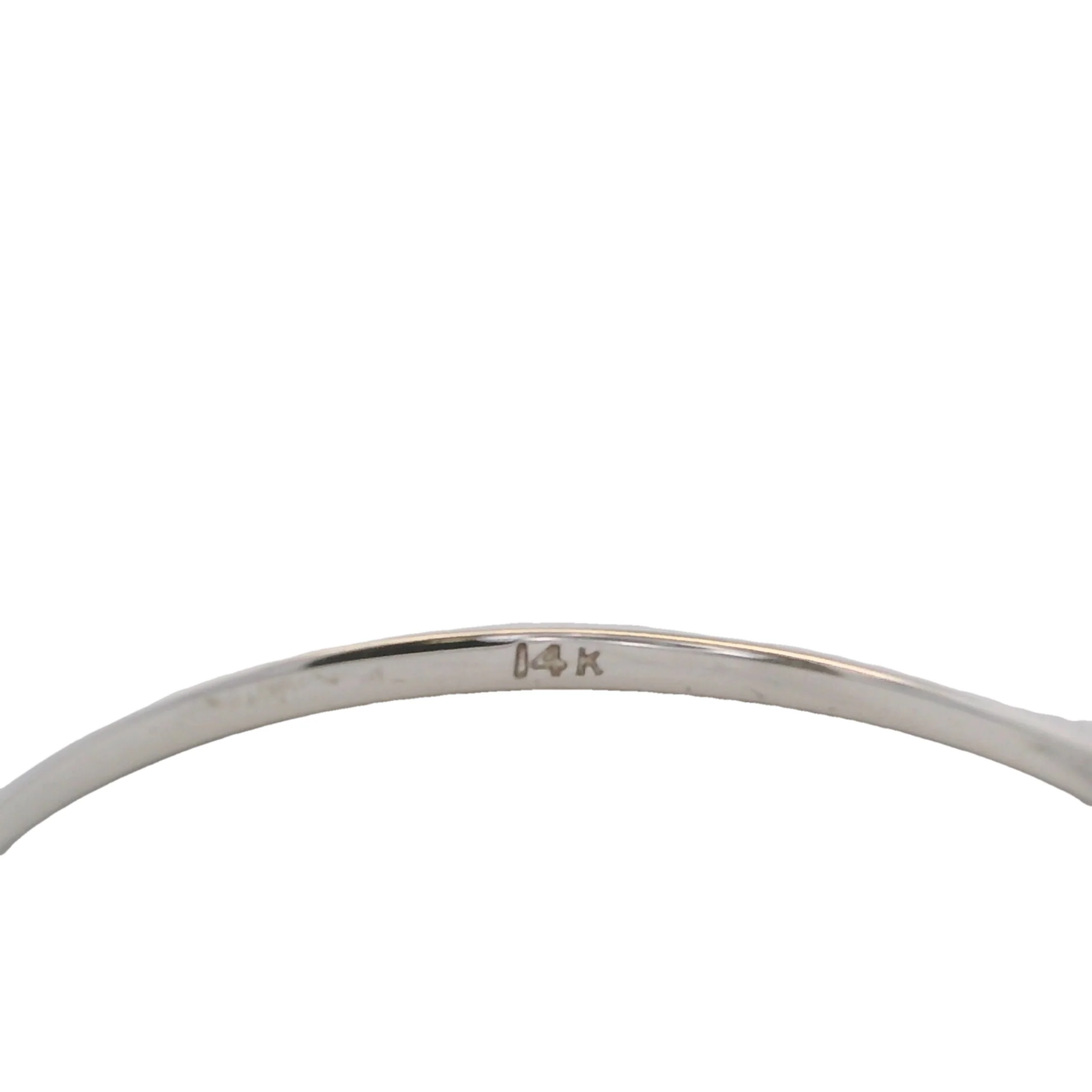 Solid 14kt White Gold and Diamond 1.3mm Stackable Wedding Band Ring Size 7.75 - Image 5