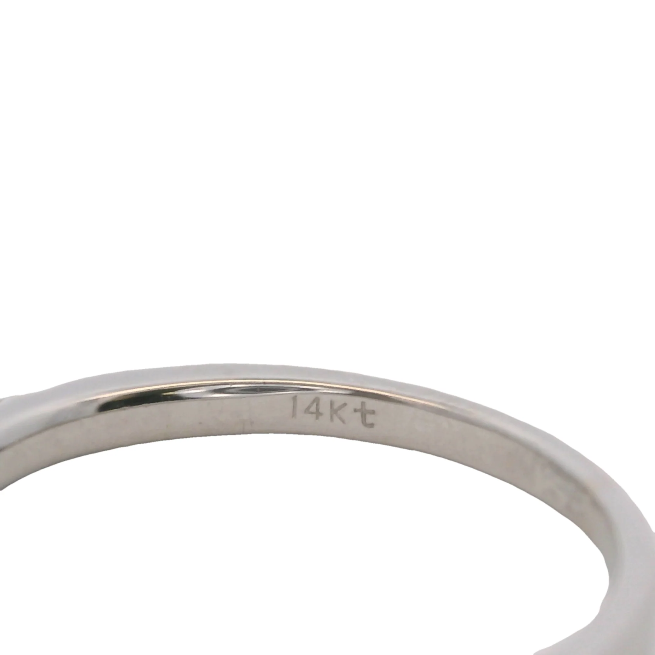 Solid 14kt White Gold and Diamond 2mm Stackable Wedding Ring Size 5 - Image 5