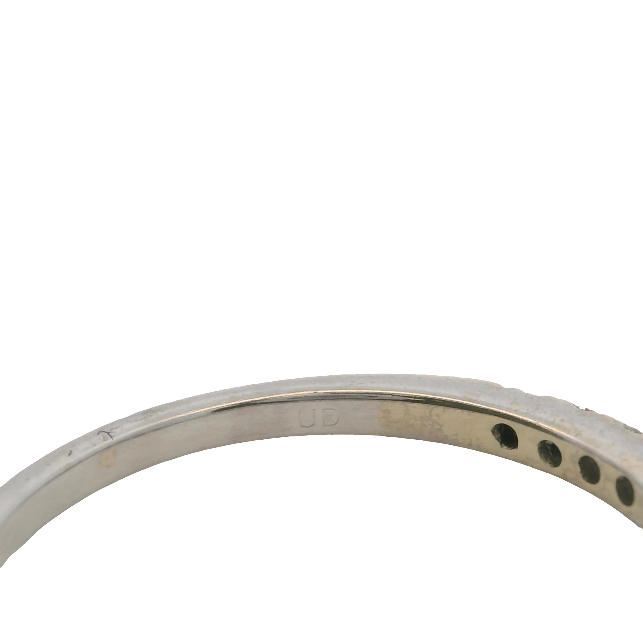 Solid 14kt White Gold and Round Diamond Line Half-Eternity Band Wedding Ring Size 8 - Image 5