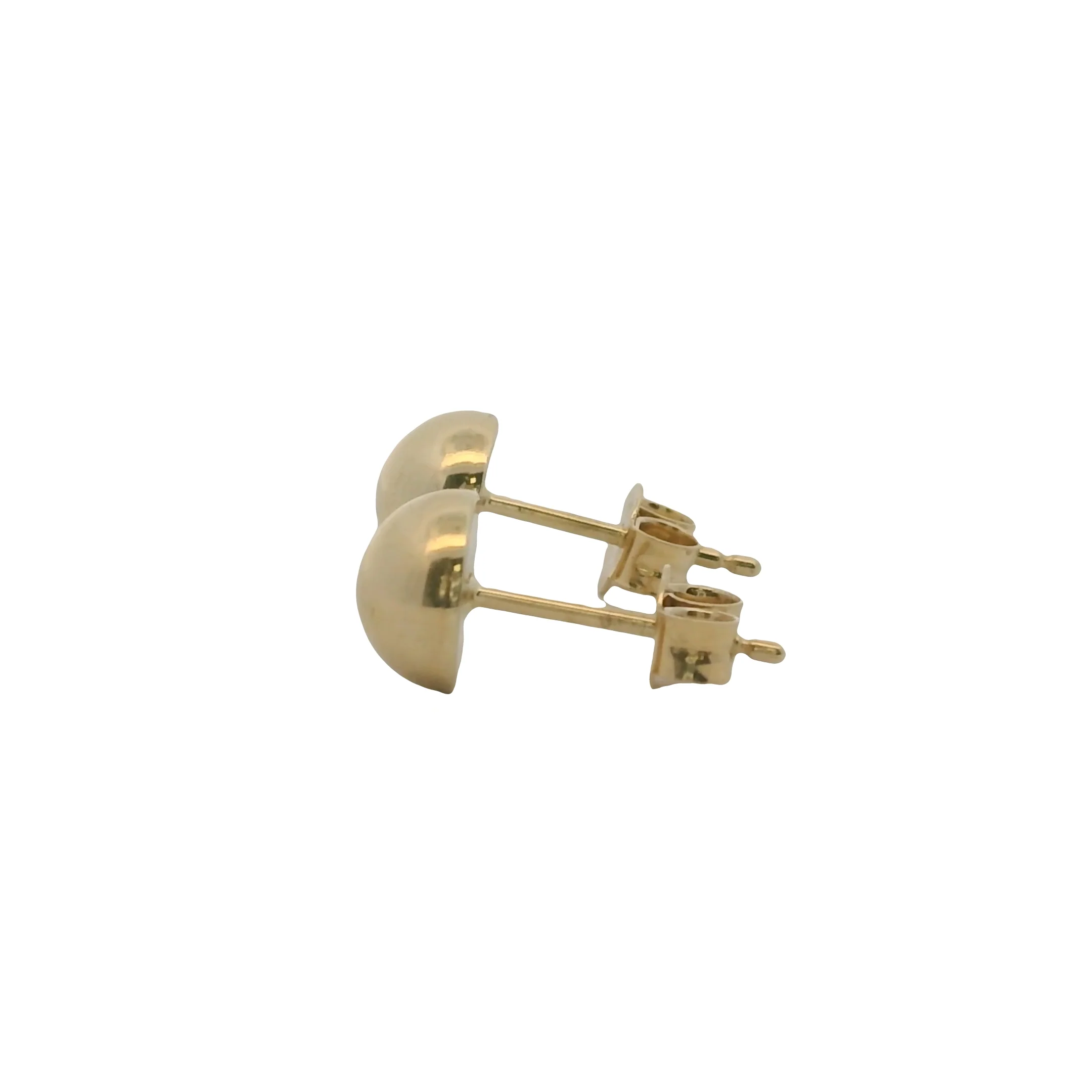 Solid 14kt Yellow Gold 7mm Button Stud Earrings - Image 4