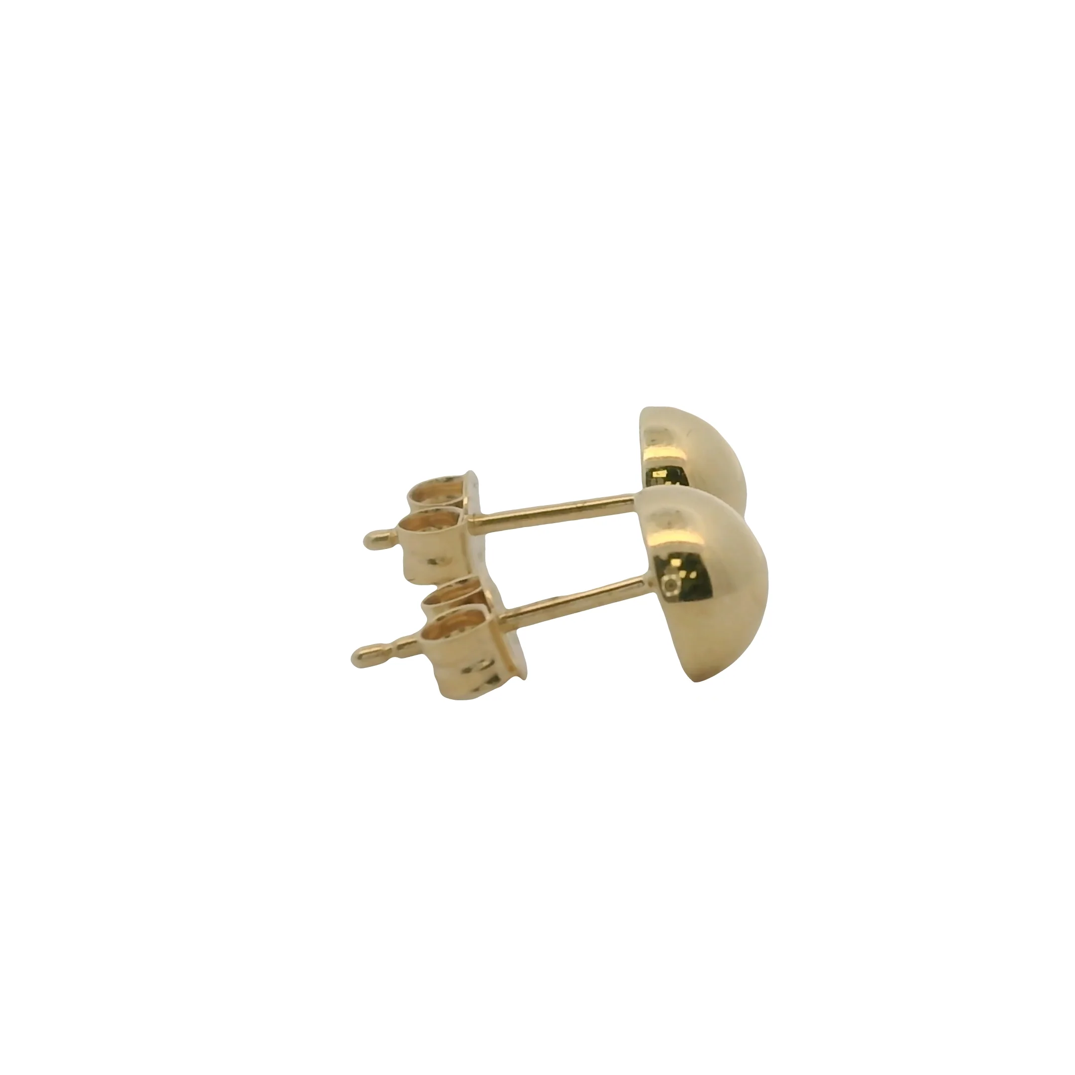 Solid 14kt Yellow Gold 7mm Button Stud Earrings - Image 5