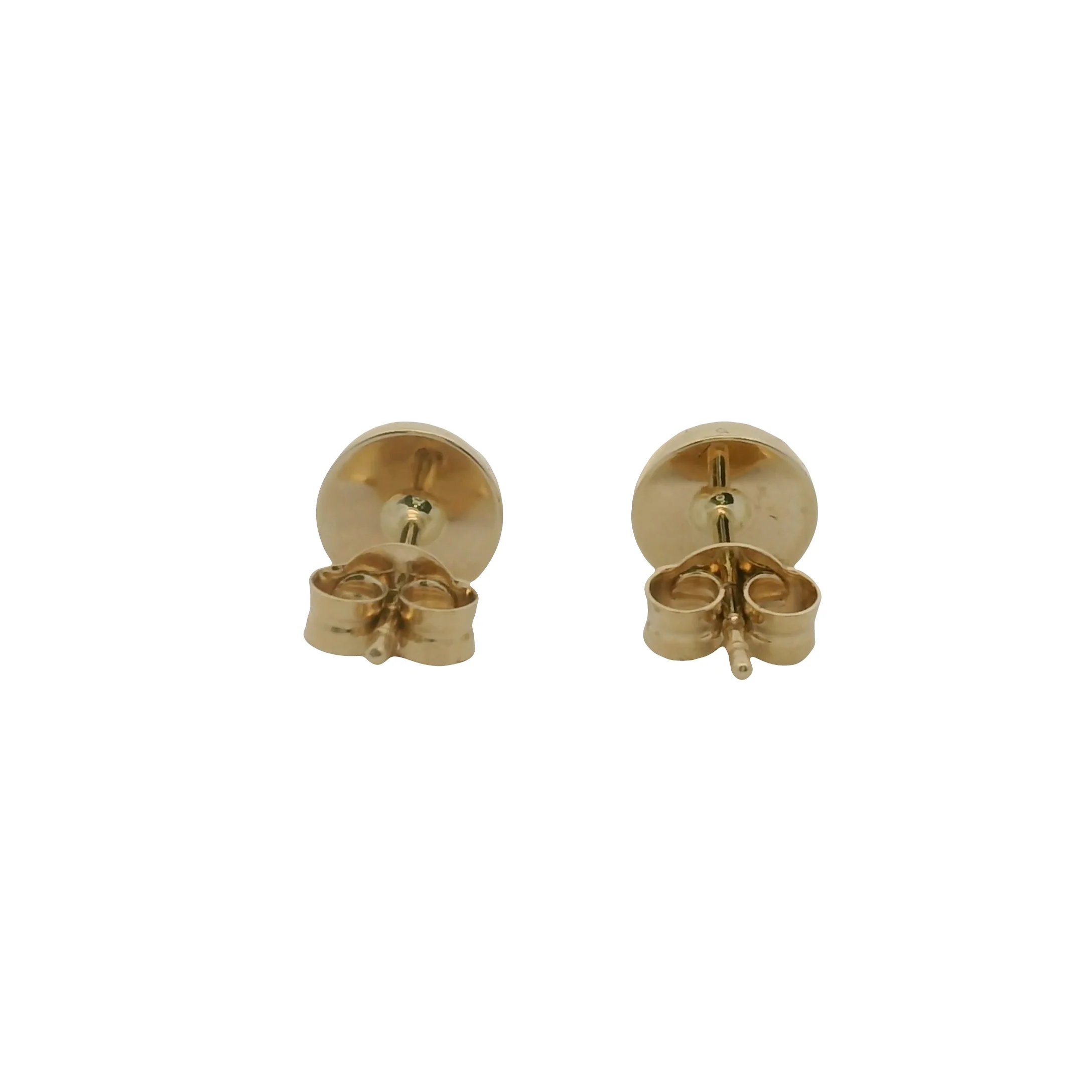Solid 14kt Yellow Gold 7mm Button Stud Earrings - Image 6