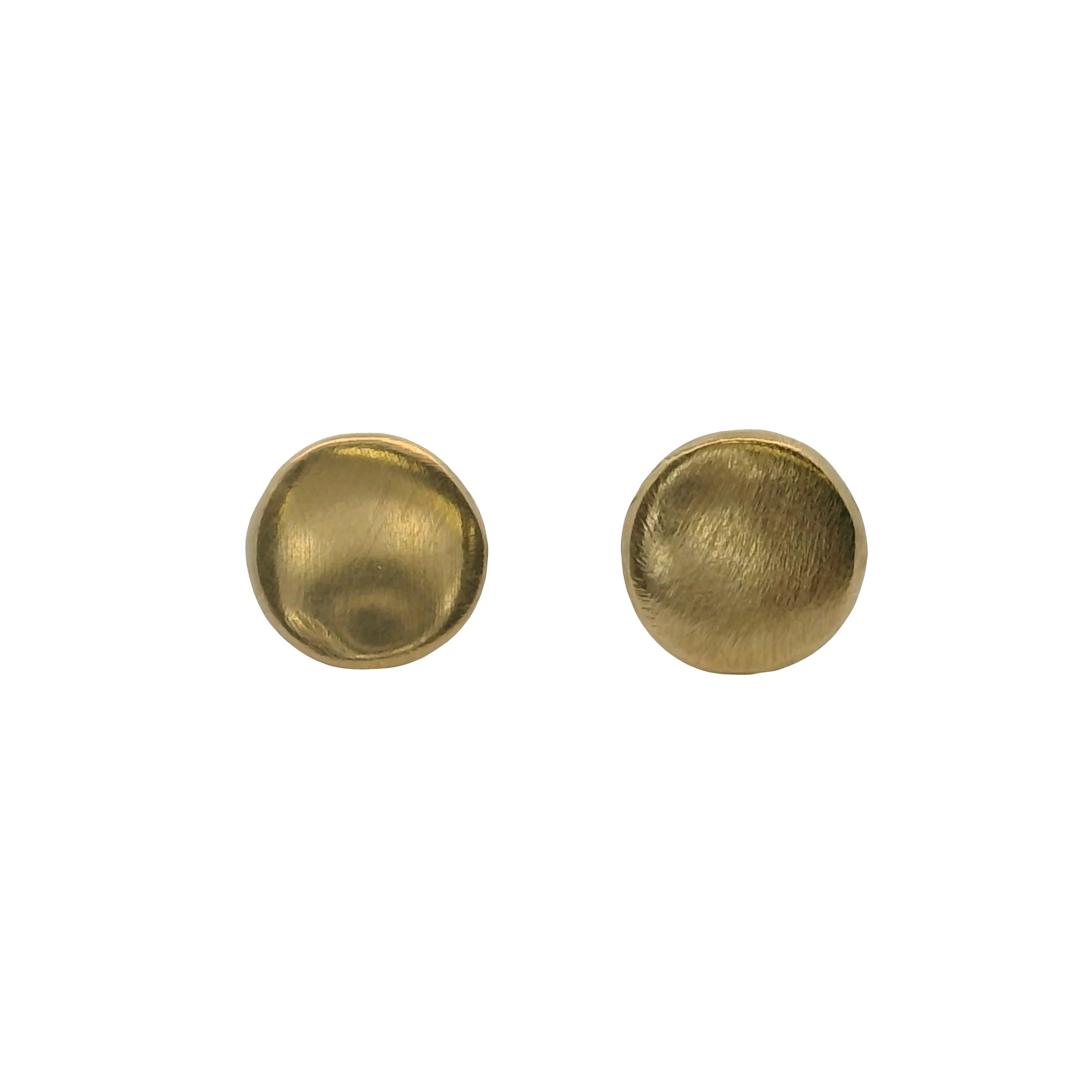 Solid 14kt Yellow Gold 7mm Flat Disc Stud Earrings