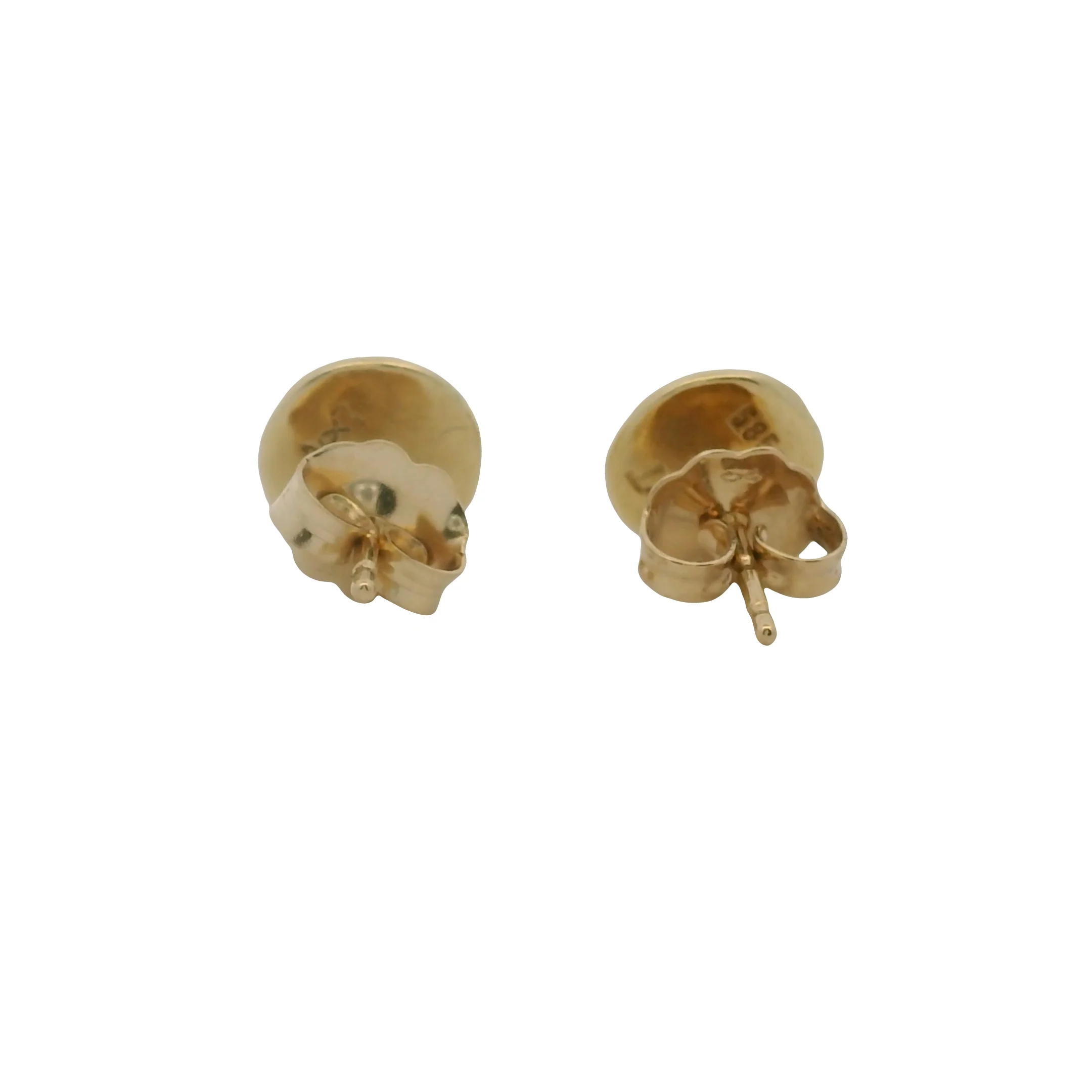 Solid 14kt Yellow Gold 7mm Flat Disc Stud Earrings - Image 5