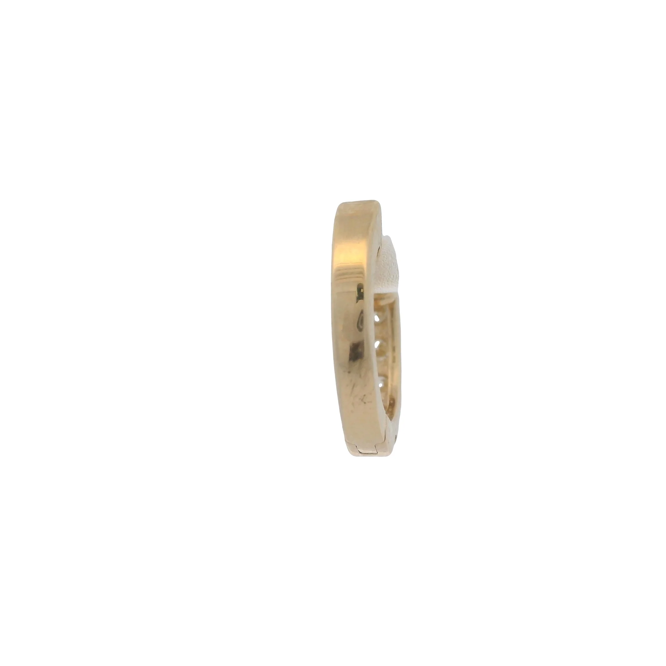 Solid 14kt Yellow Gold and 0.24ctw Diamond Snap Closure Single Hoop Earring - Image 3