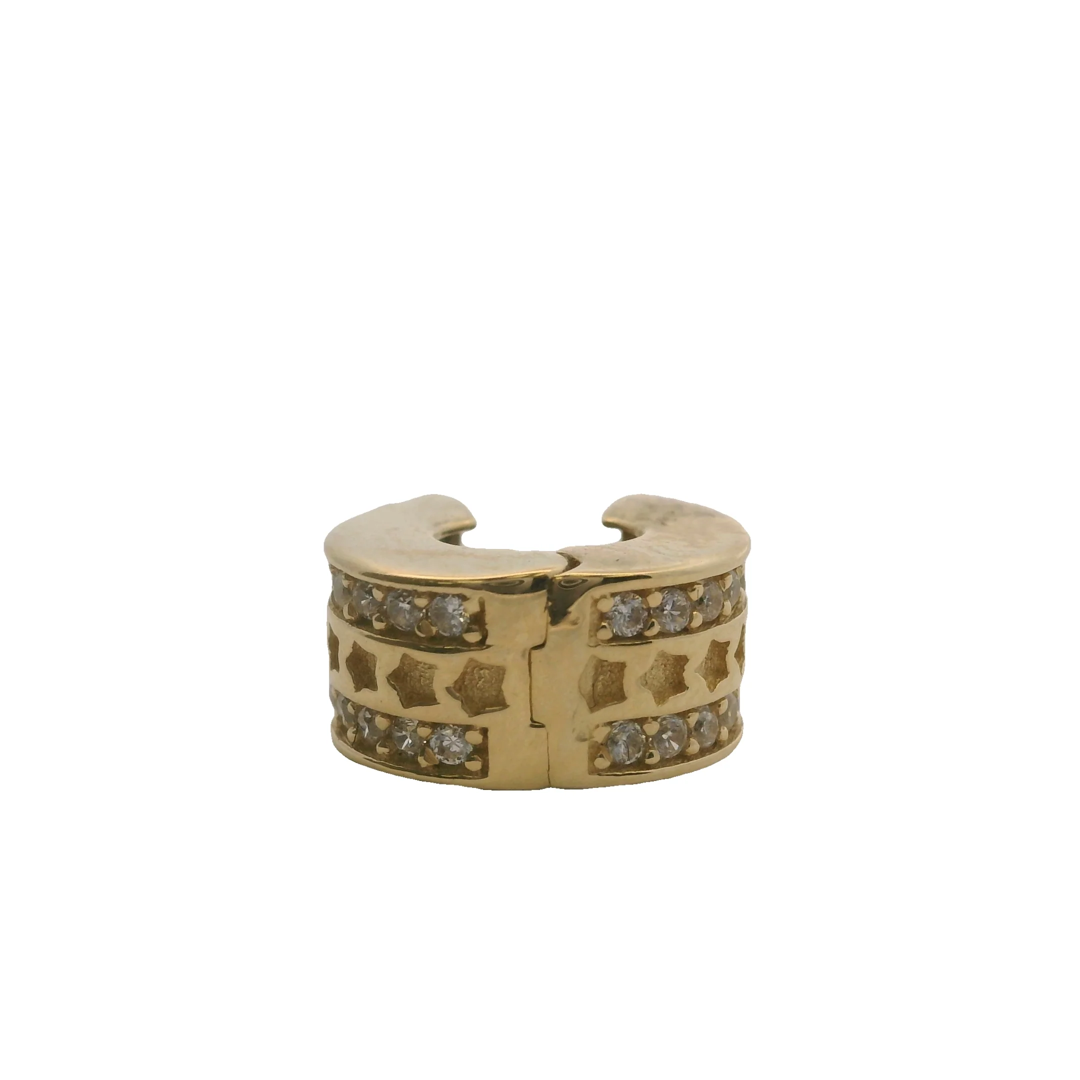 Solid 14kt Yellow Gold and Cubic Zirconia Stars Celestial Clip Slide/Spacer Charm - Image 5
