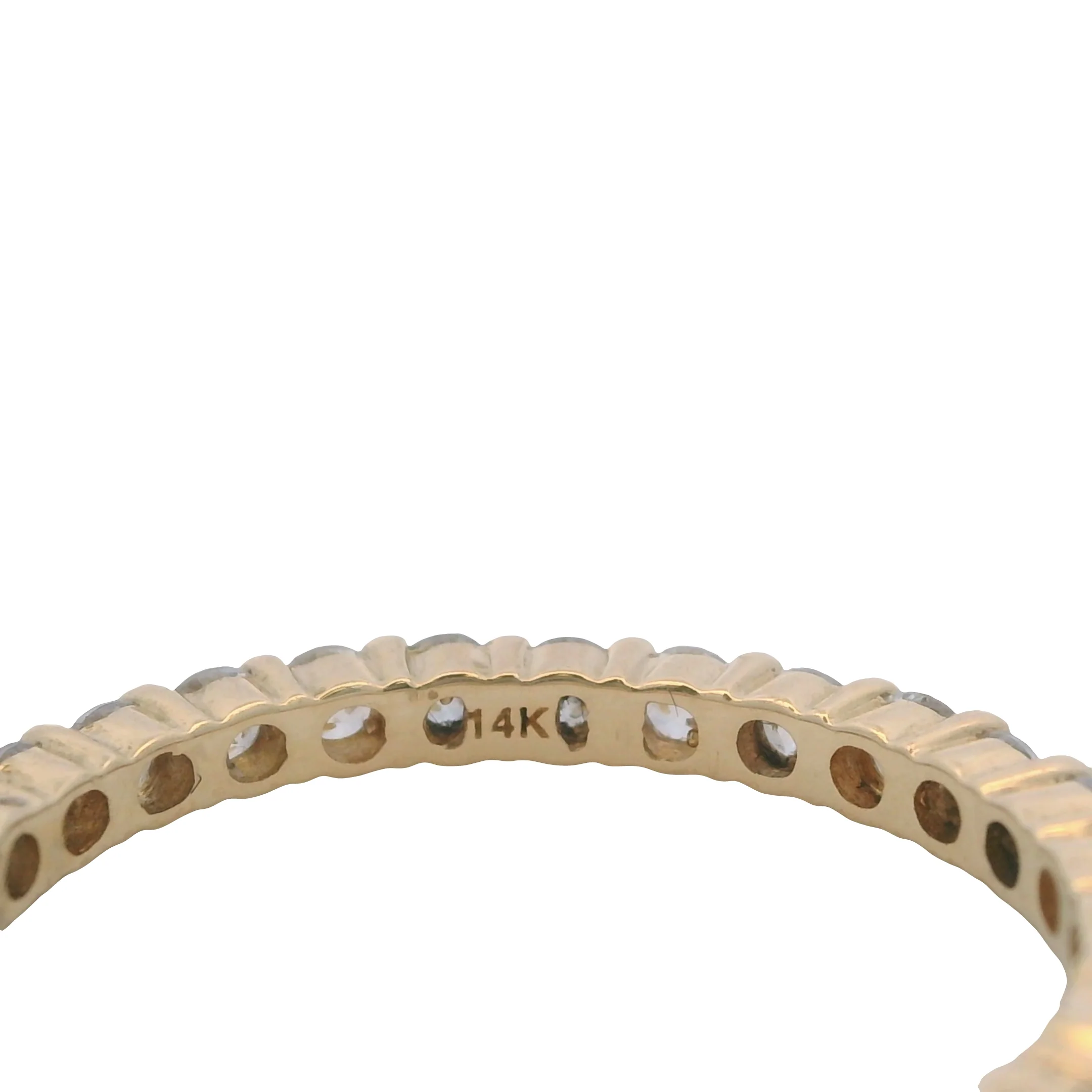 Solid 14kt Yellow Gold and CZ Cubic Zirconia Eternity Band Ring Size 6 - Image 4