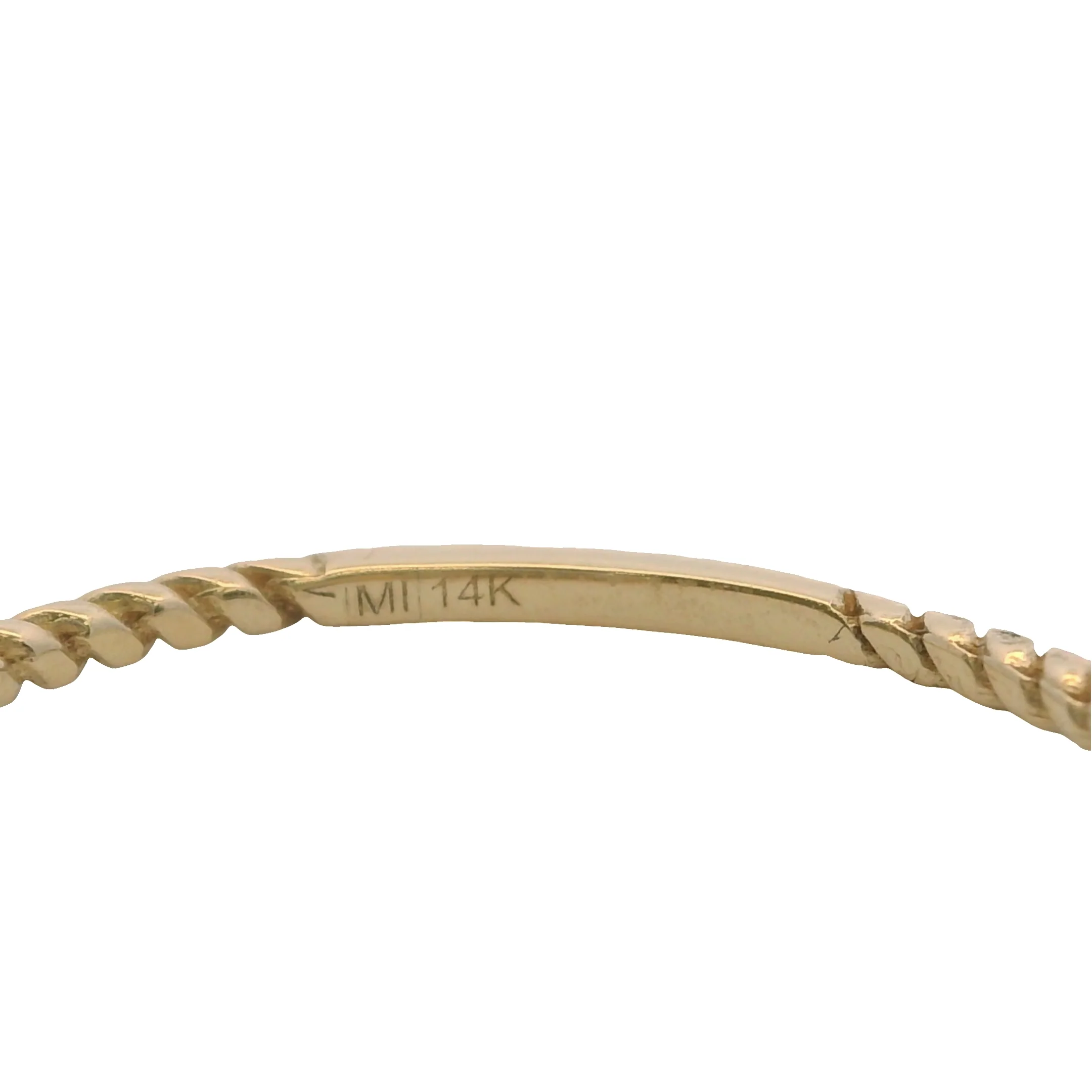 Solid 14kt Yellow Gold Dainty Thin Minimalist Rope Cable Pretzel Knot Ring - Image 5