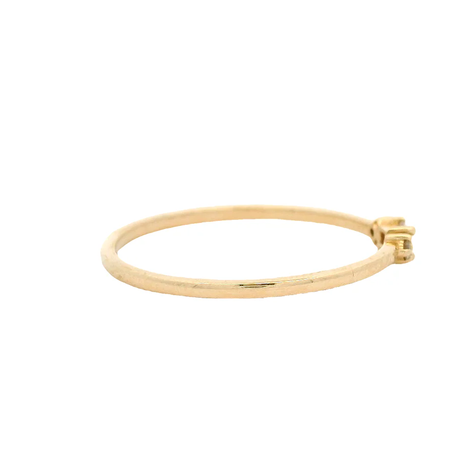 Solid 14kt Yellow Gold Fashion Ring with Baguette and Round Cut Cubic Zirconia CZ Size 10 - Image 3