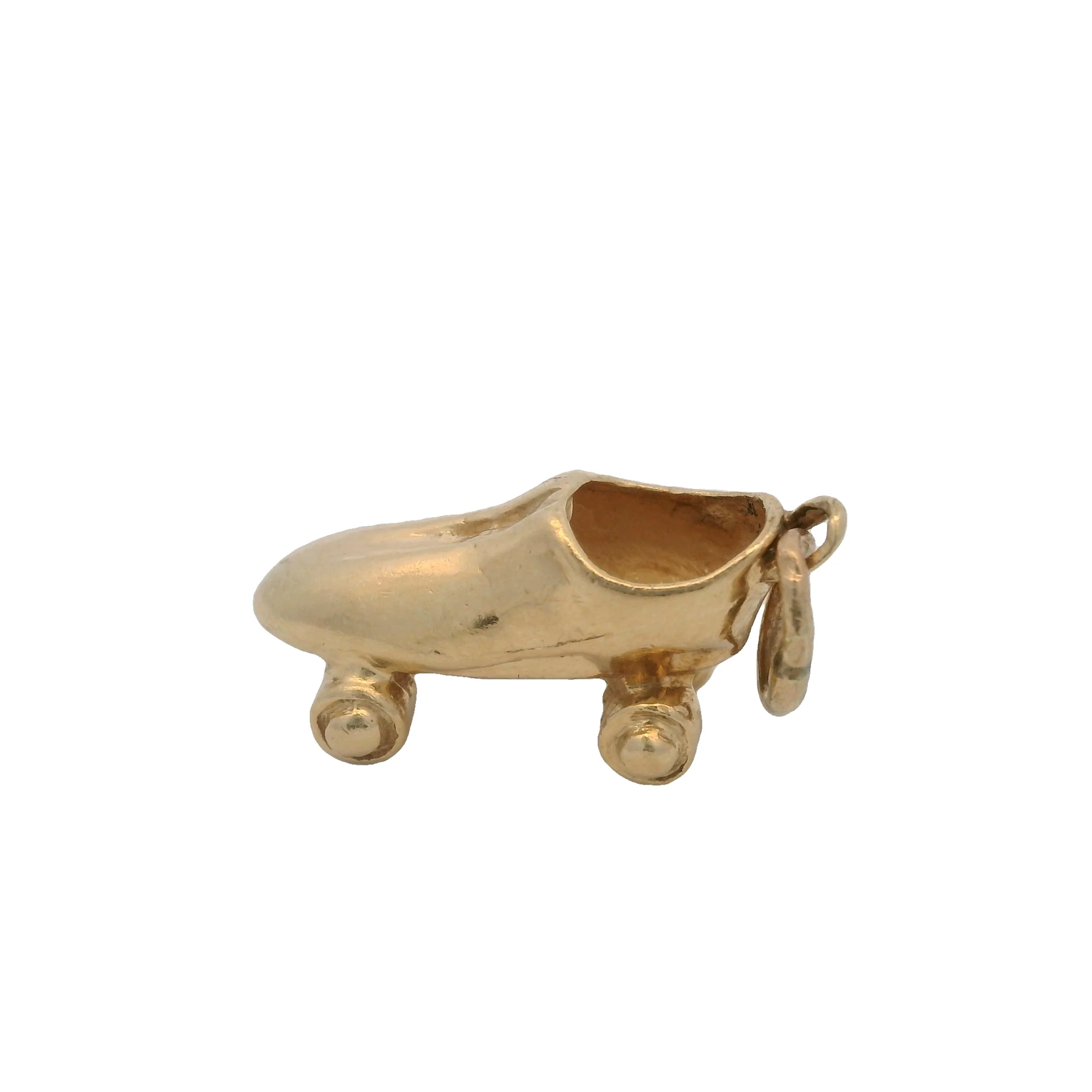 Solid 14kt Yellow Gold Roller Skate Drop/Dangle Hobby Charm - Image 2