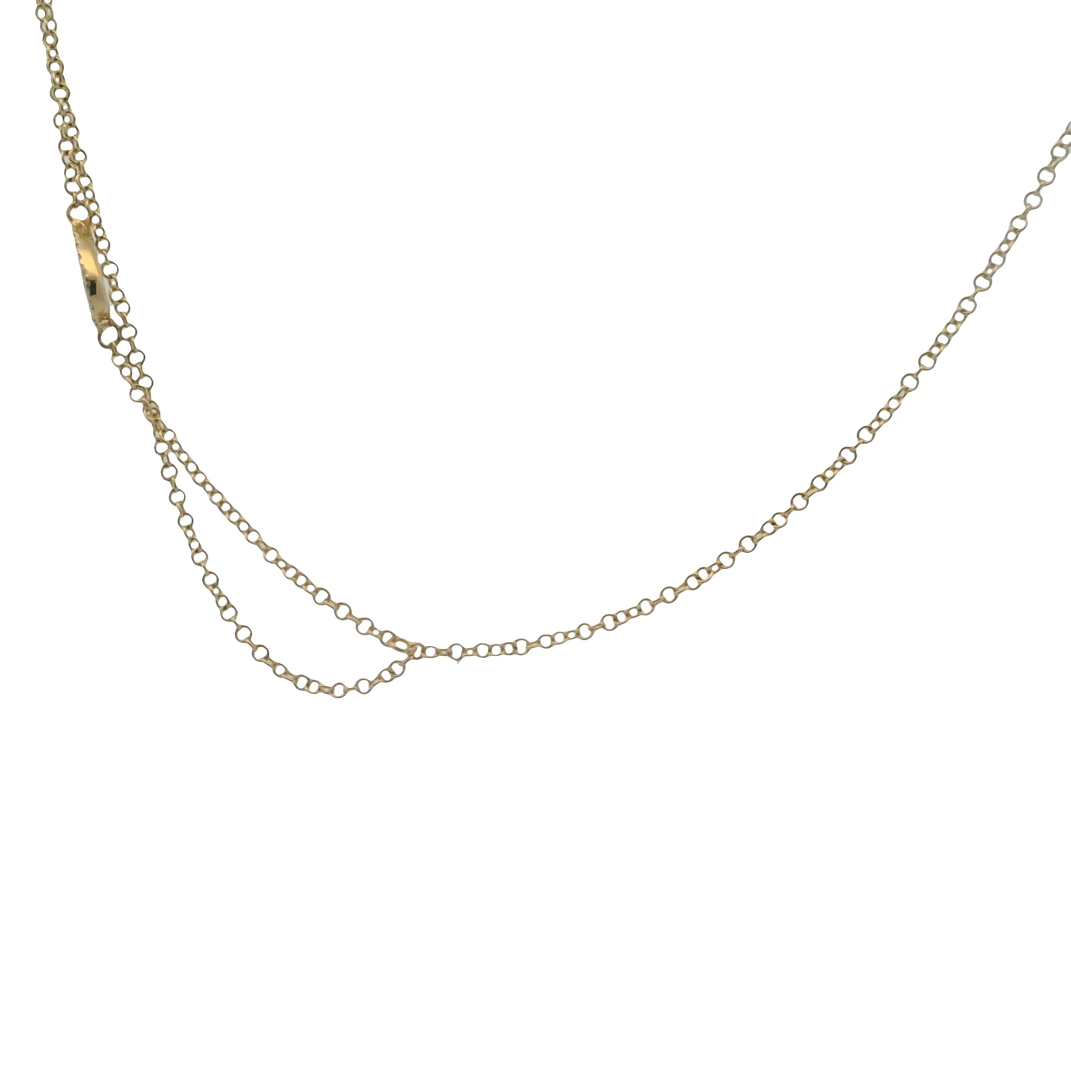 Solid 14kt Yellow Gold Thin Chain Bracelet/Ring Combo With Diamond Center Accent - Image 3