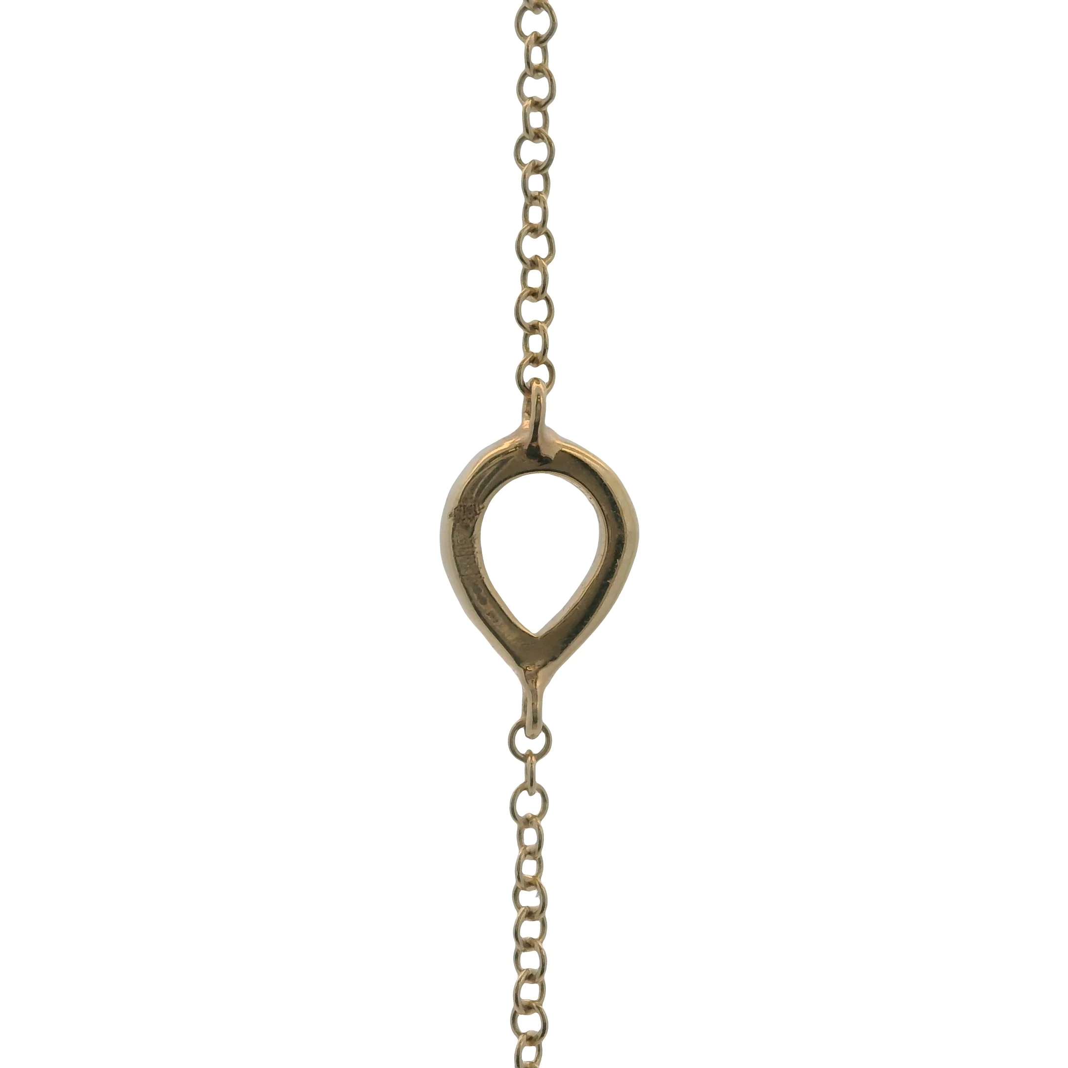 Solid 14kt Yellow Gold Thin Chain Bracelet/Ring Combo With Diamond Center Accent - Image 6