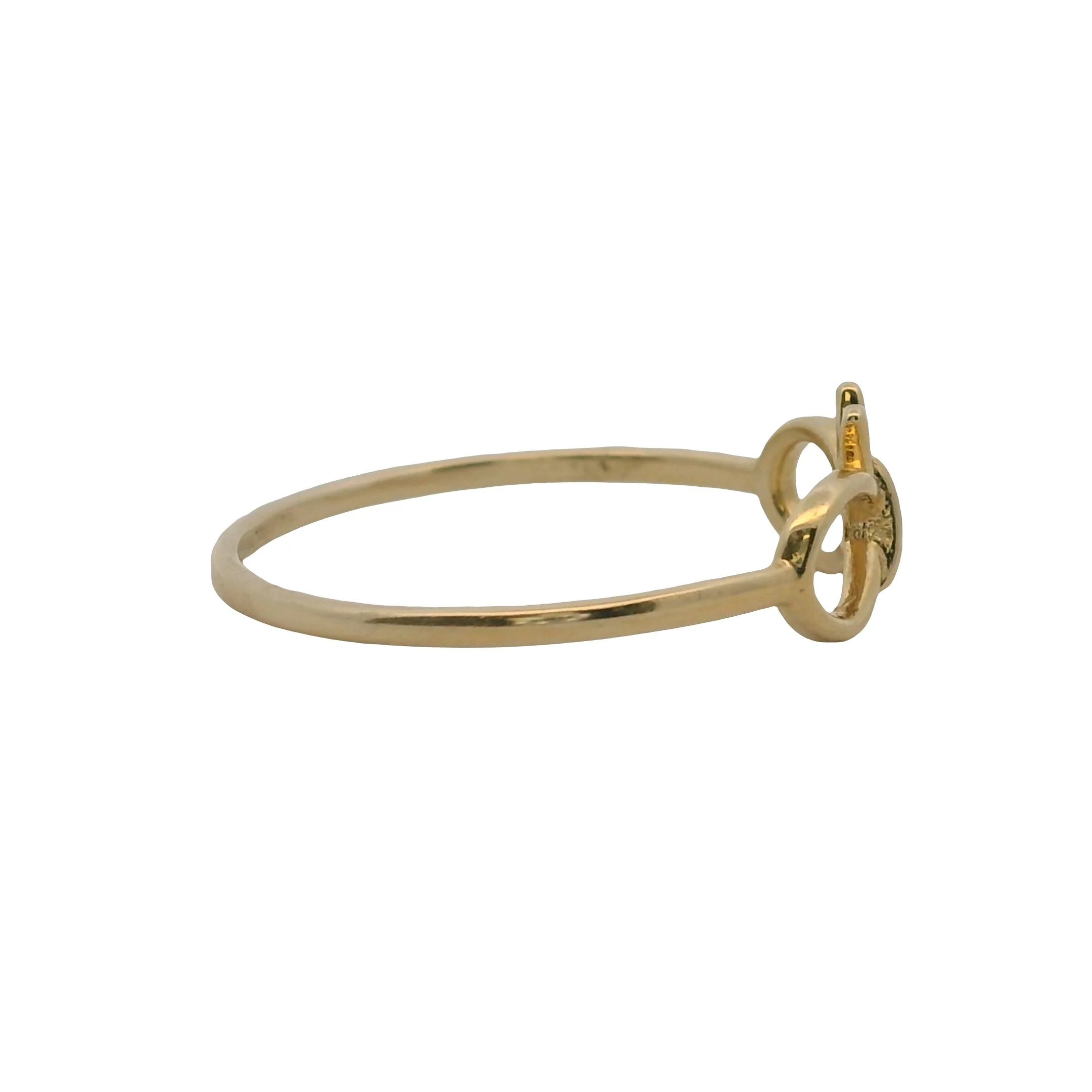 Solid 14kt Yellow Gold Thin Dainty Bow Ribbon Ring Made In Turkey Size 7 - Image 6