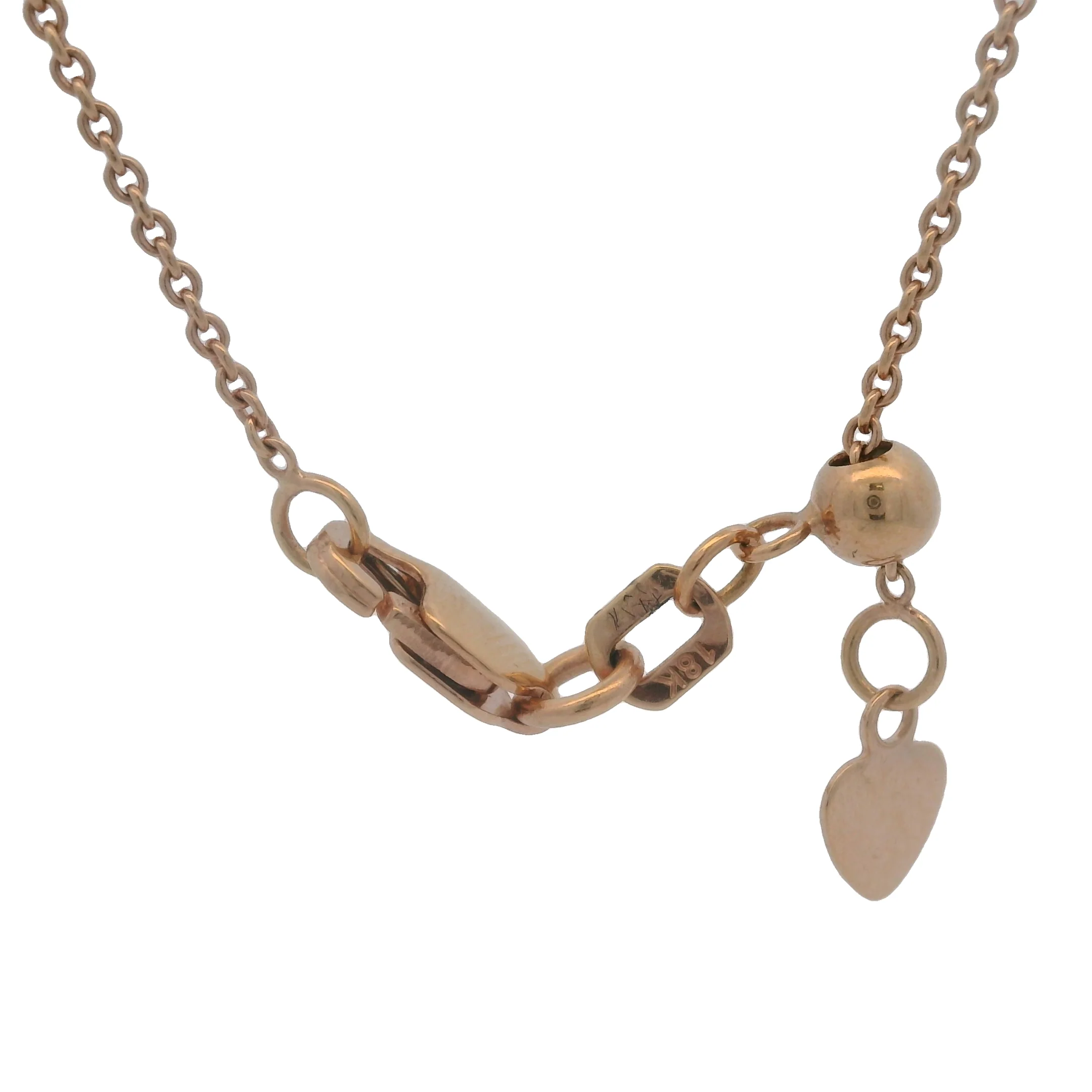 Solid 18kt Rose Gold "Mama" Script 18" Adjustable Chain Necklace - Image 5