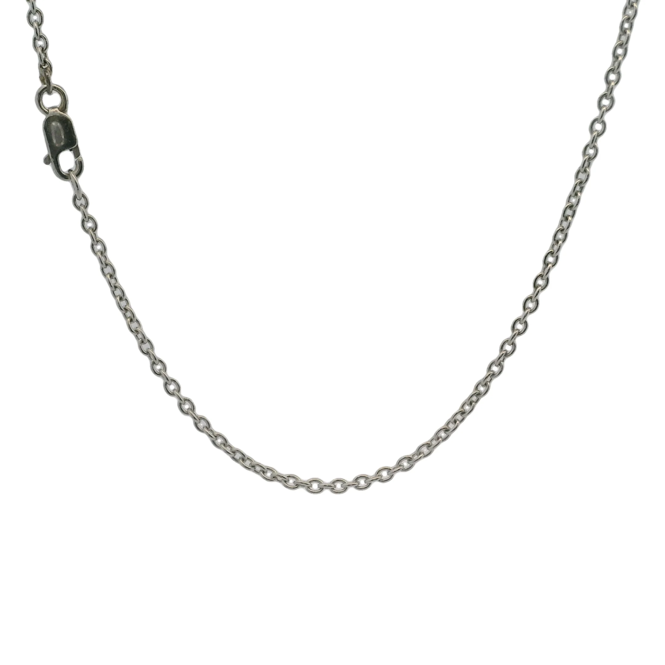 Solid 18kt White Gold 16" Necklace with Heart, Rectangular, and Round Cut Light Blue Topaz 1.7" Drop Pendant and Diamond Accents - Image 5
