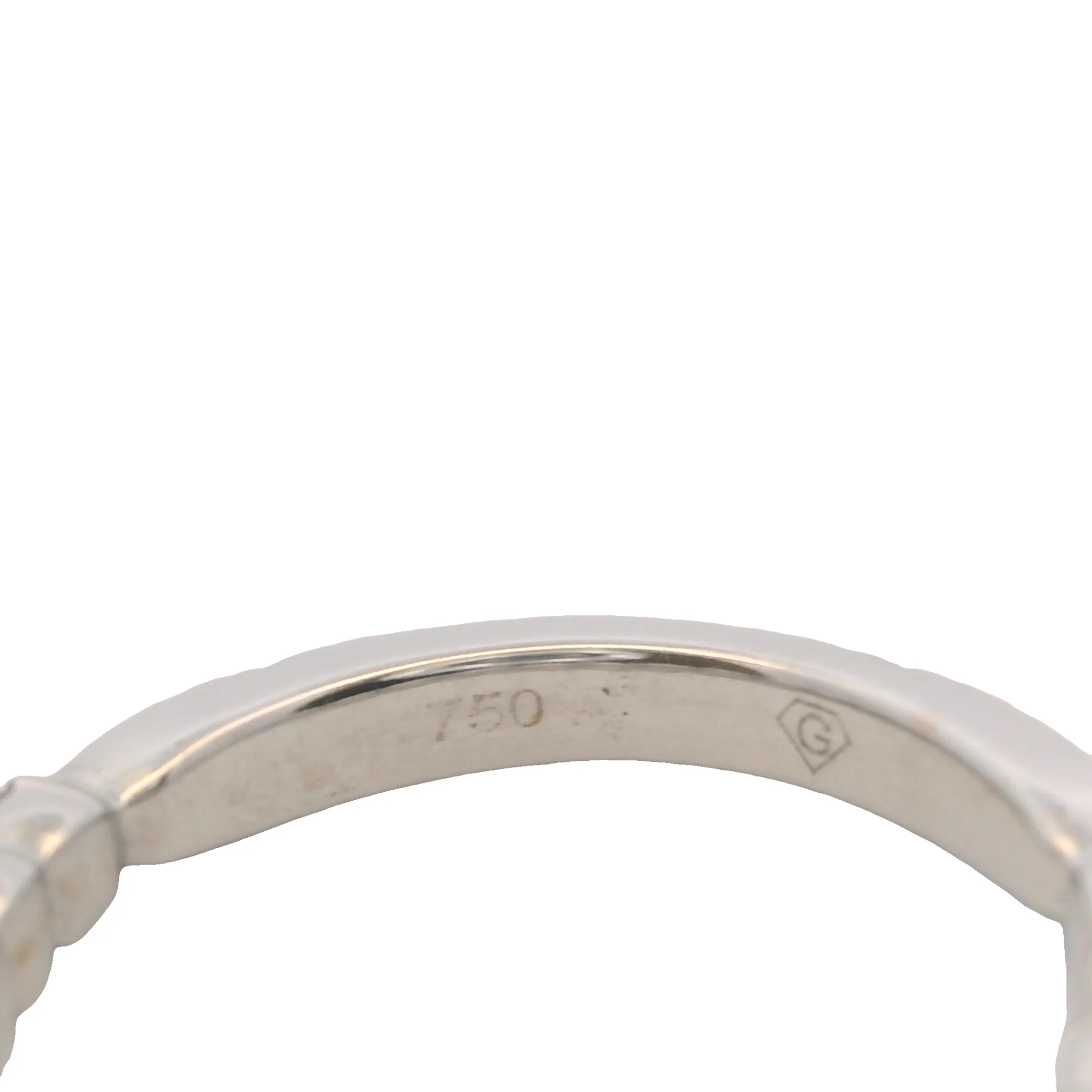 Solid 18kt White Gold and Graduated Diamond Half-Eternity Wedding Band Ring Size 3.5 - Image 8