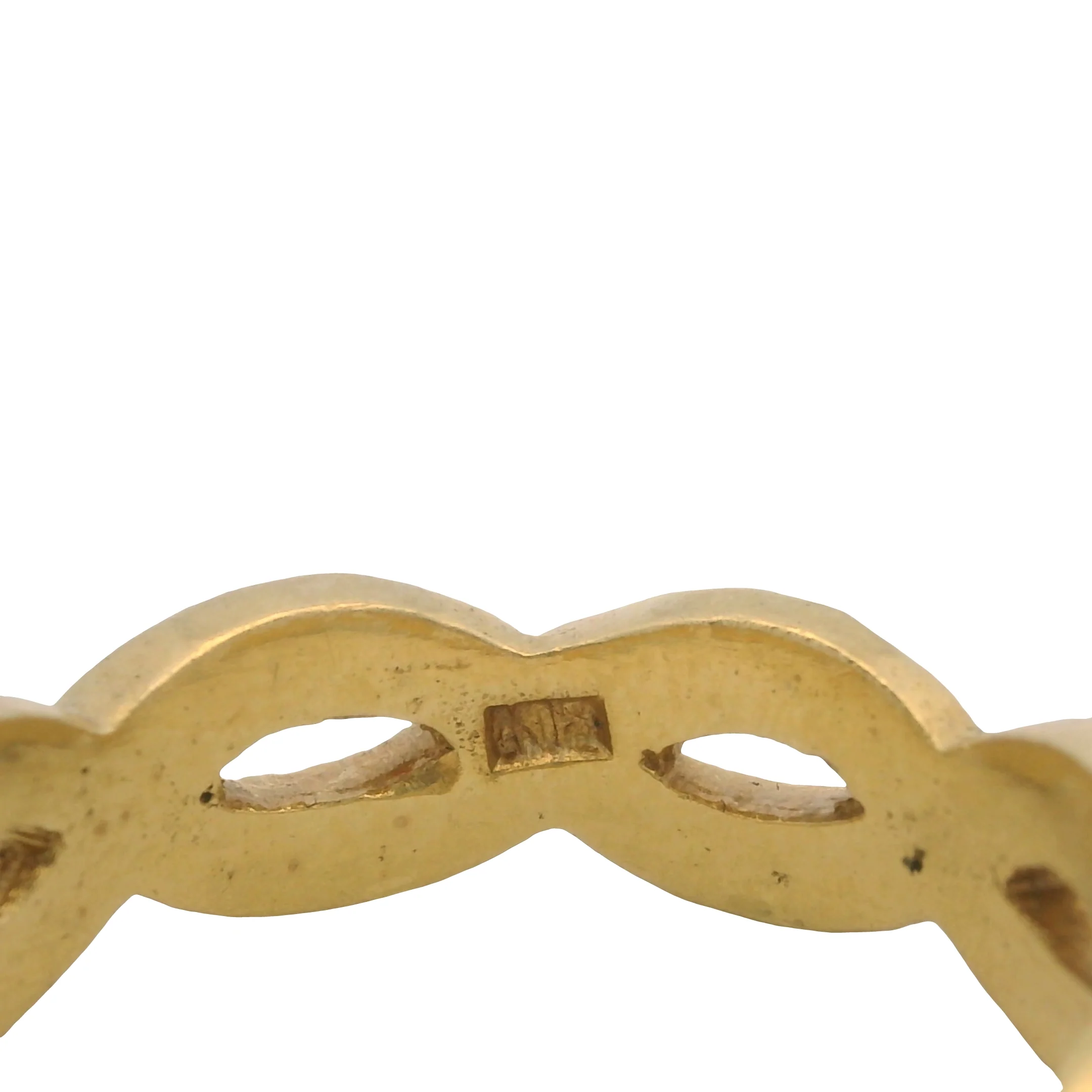 Solid 18kt Yellow Gold and Black Enamel Woven Twisted Wheat Pattern Band Ring Size 6.75 - Image 4