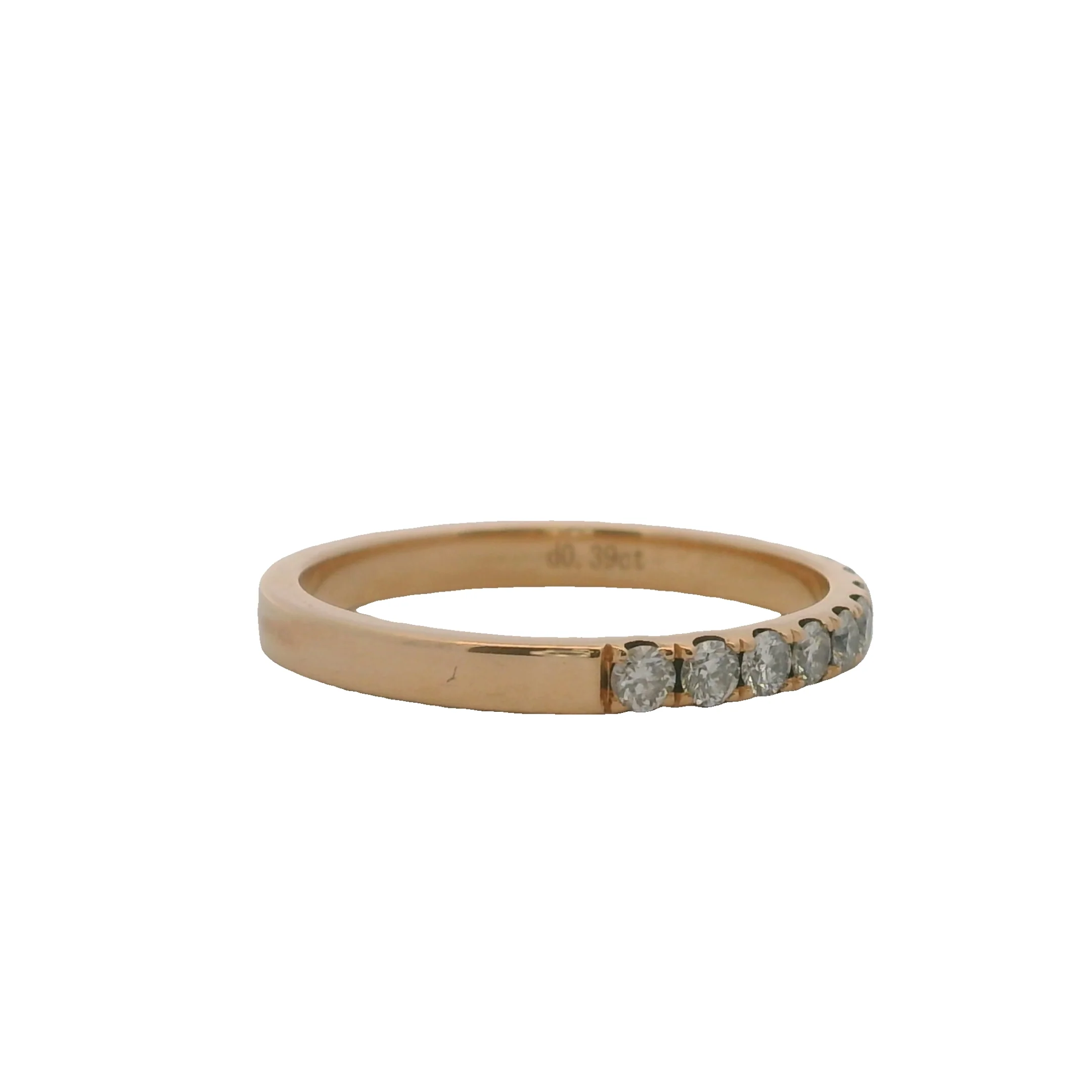 Solid 18kt Yellow Gold Half-Eternity 0.39ctw Diamond Stackable Band Ring Size 6 - Image 3
