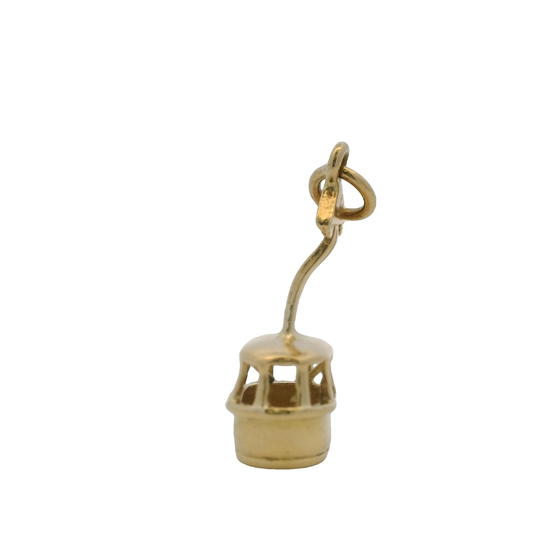 Solid 18kt Yellow Gold Venezuelan Large Tram Cable Car Drop/Dangle Charm Pendant - Image 3