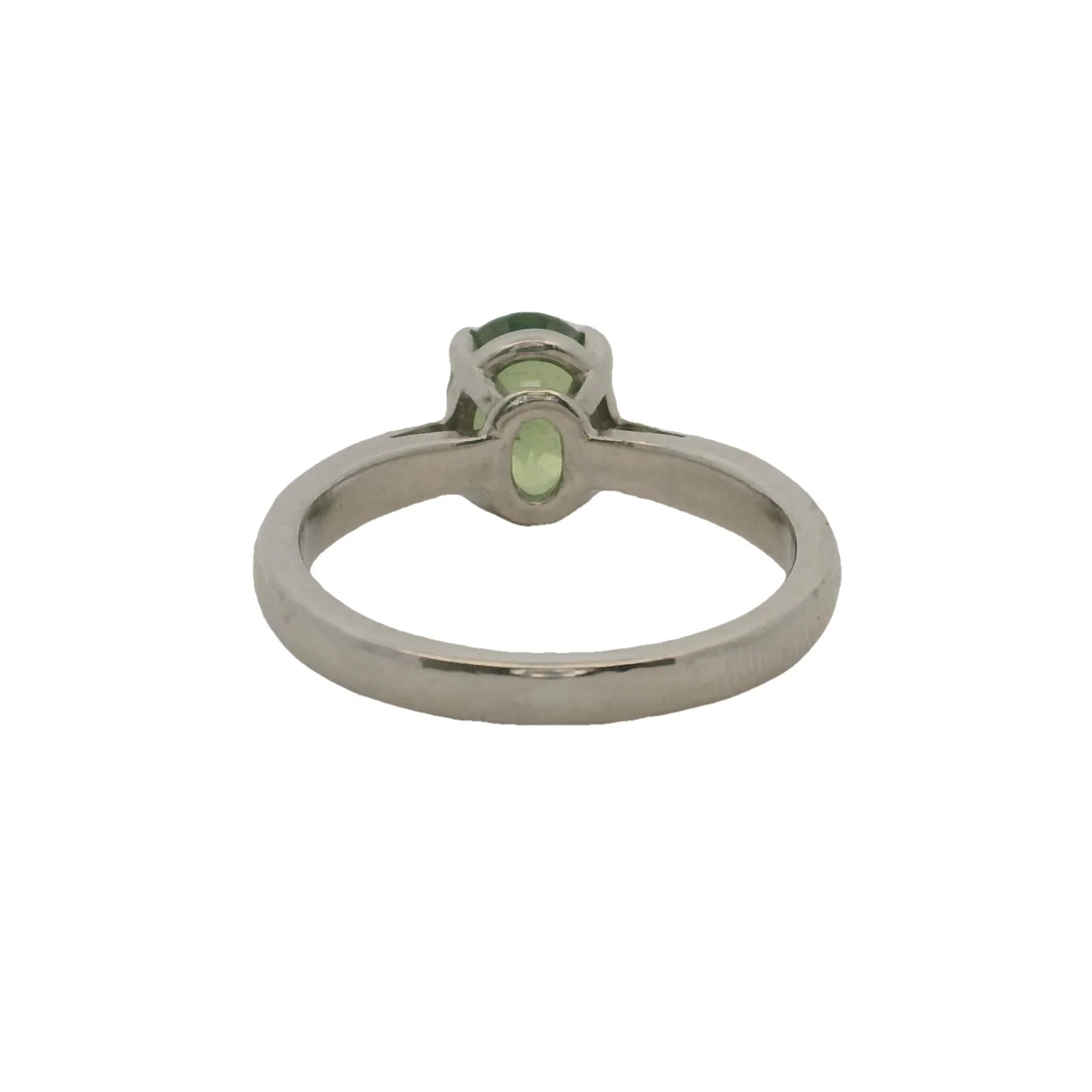 Solid 900 Platinum and 0.86ct Green Peridot Solitaire Ring Size 7 - Image 4