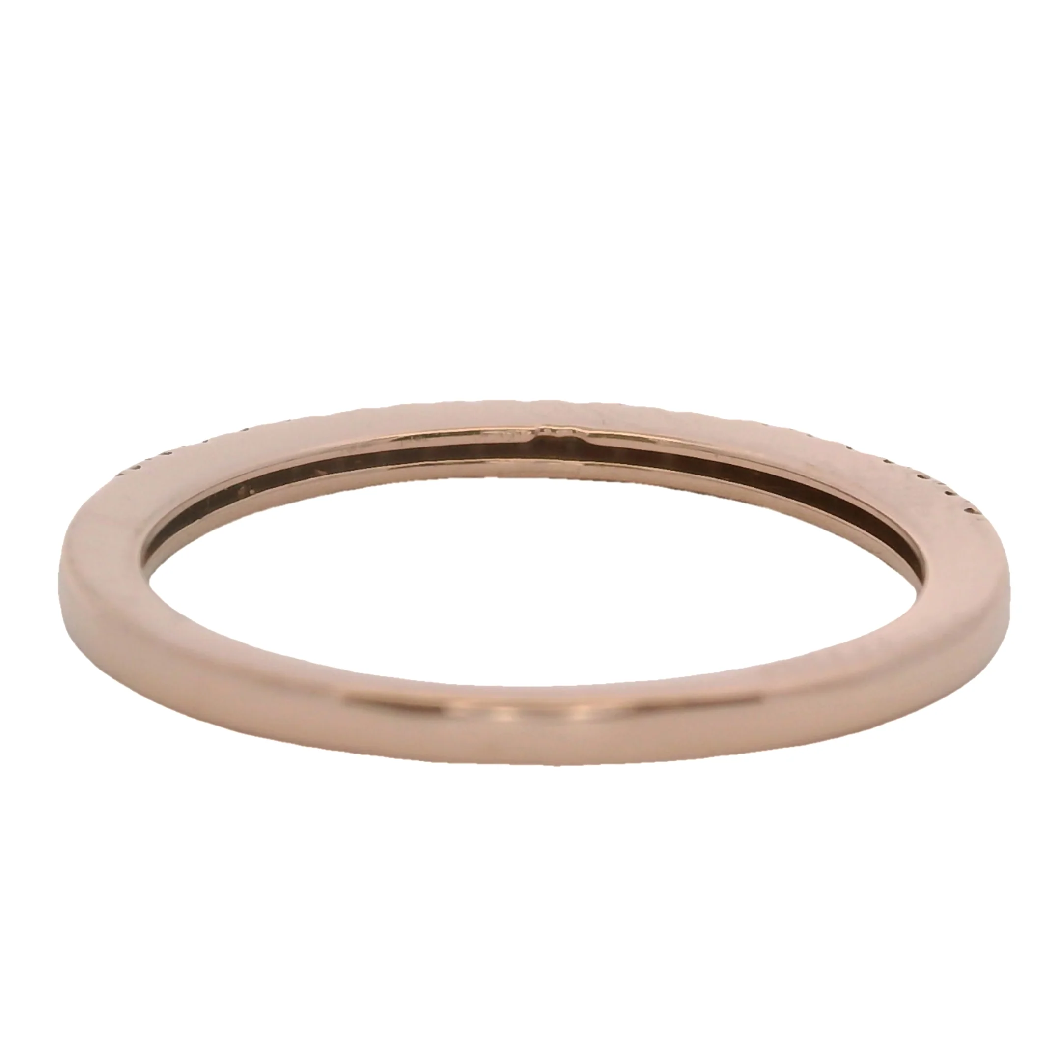 Solid Rose Gold 10kt and Diamond Thin 1.5mm Stackable Band Ring Size 5.5 - Image 4