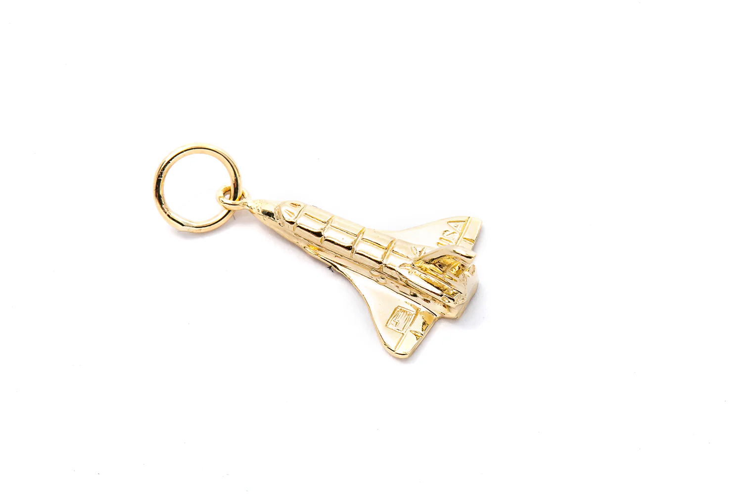 Space Shuttle Spacecraft 14k 585 Yellow Gold Charm Pendant - Image 2
