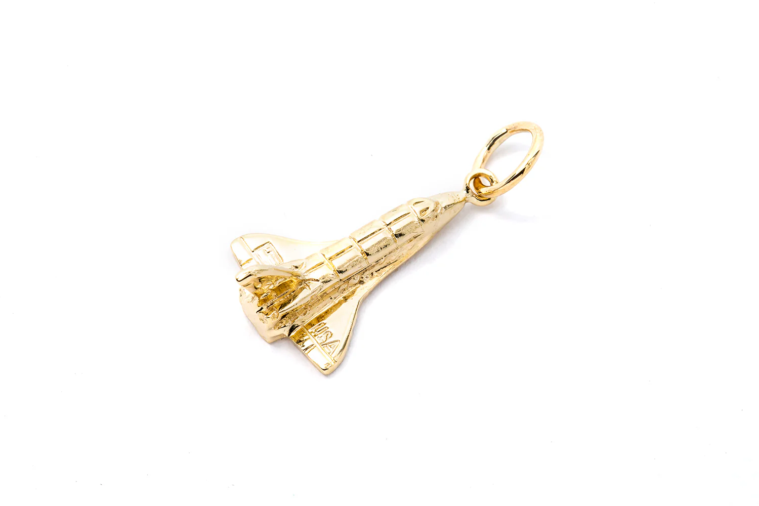 Space Shuttle Spacecraft 14k 585 Yellow Gold Charm Pendant - Image 3