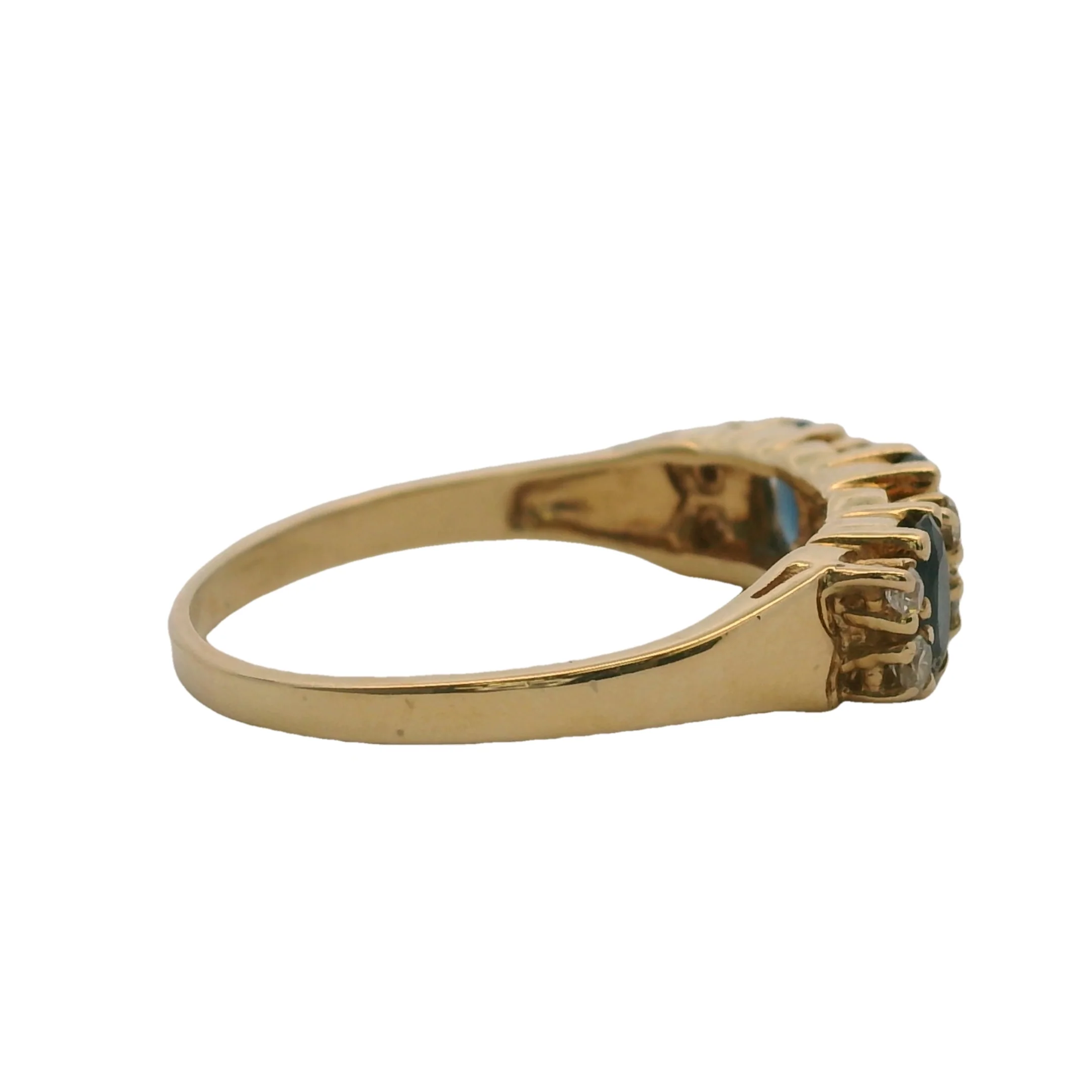 SRB 14kt Yellow Gold, Sapphire, and Diamond Accent Stackable Ring Size 8.5 - Image 2