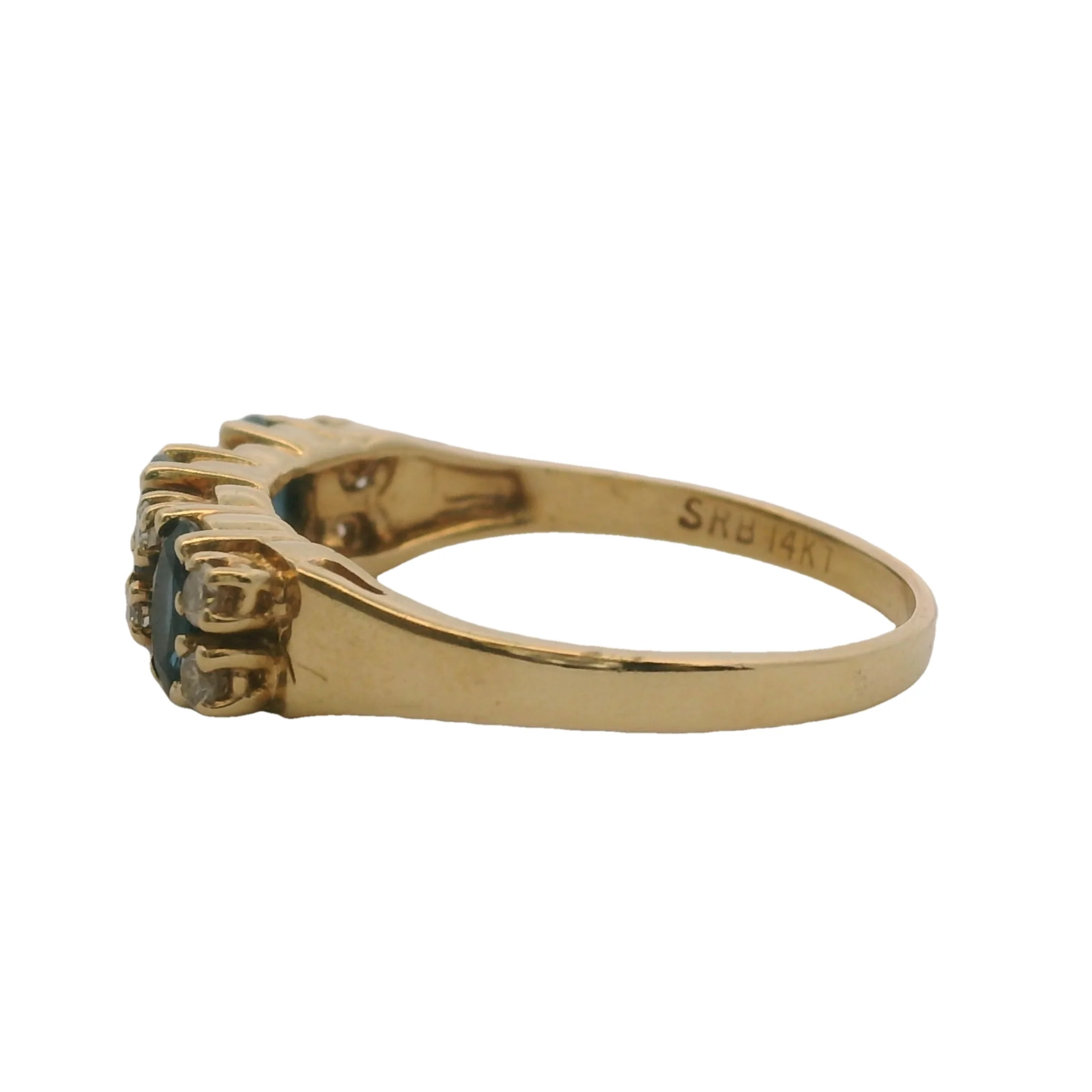 SRB 14kt Yellow Gold, Sapphire, and Diamond Accent Stackable Ring Size 8.5 - Image 3