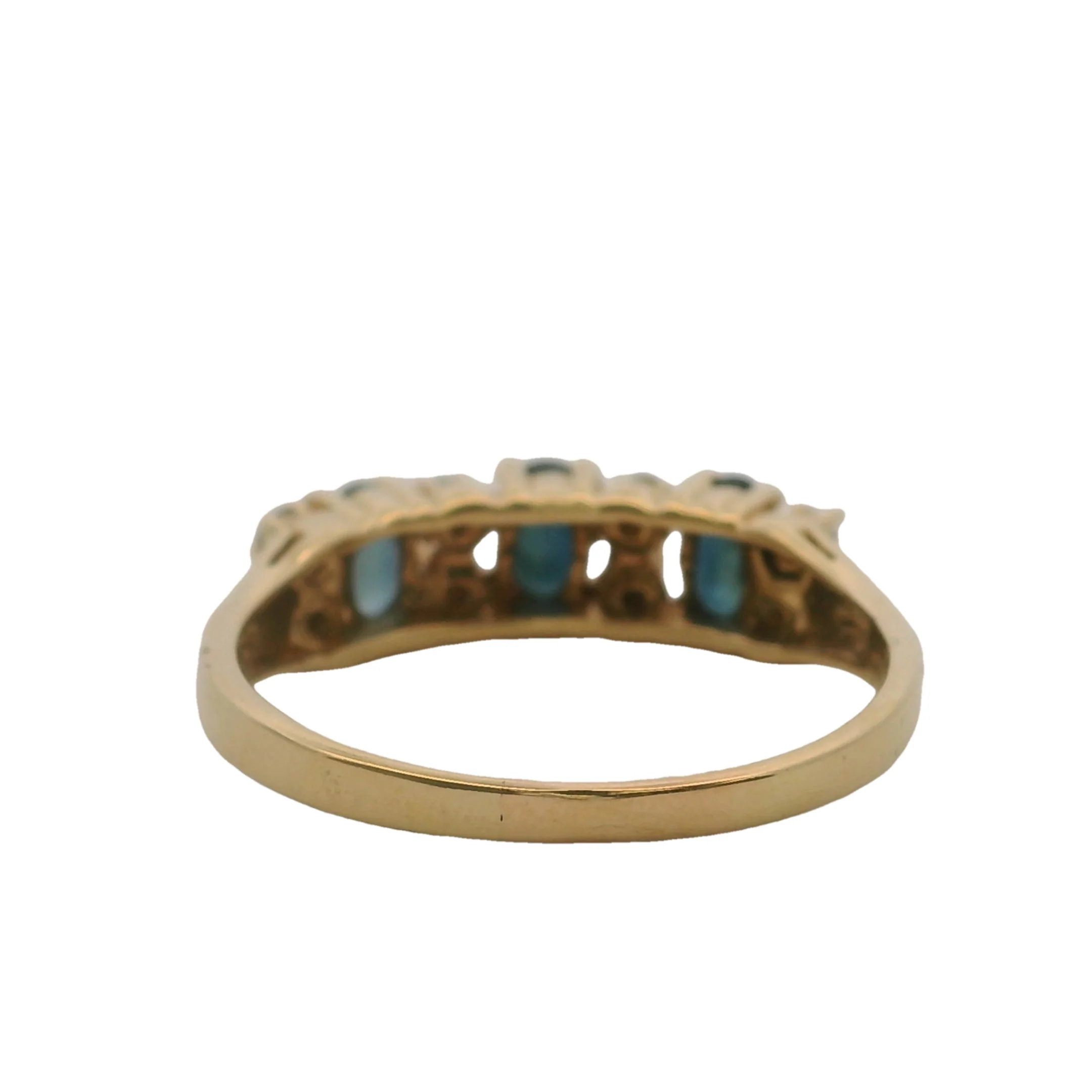 SRB 14kt Yellow Gold, Sapphire, and Diamond Accent Stackable Ring Size 8.5 - Image 4