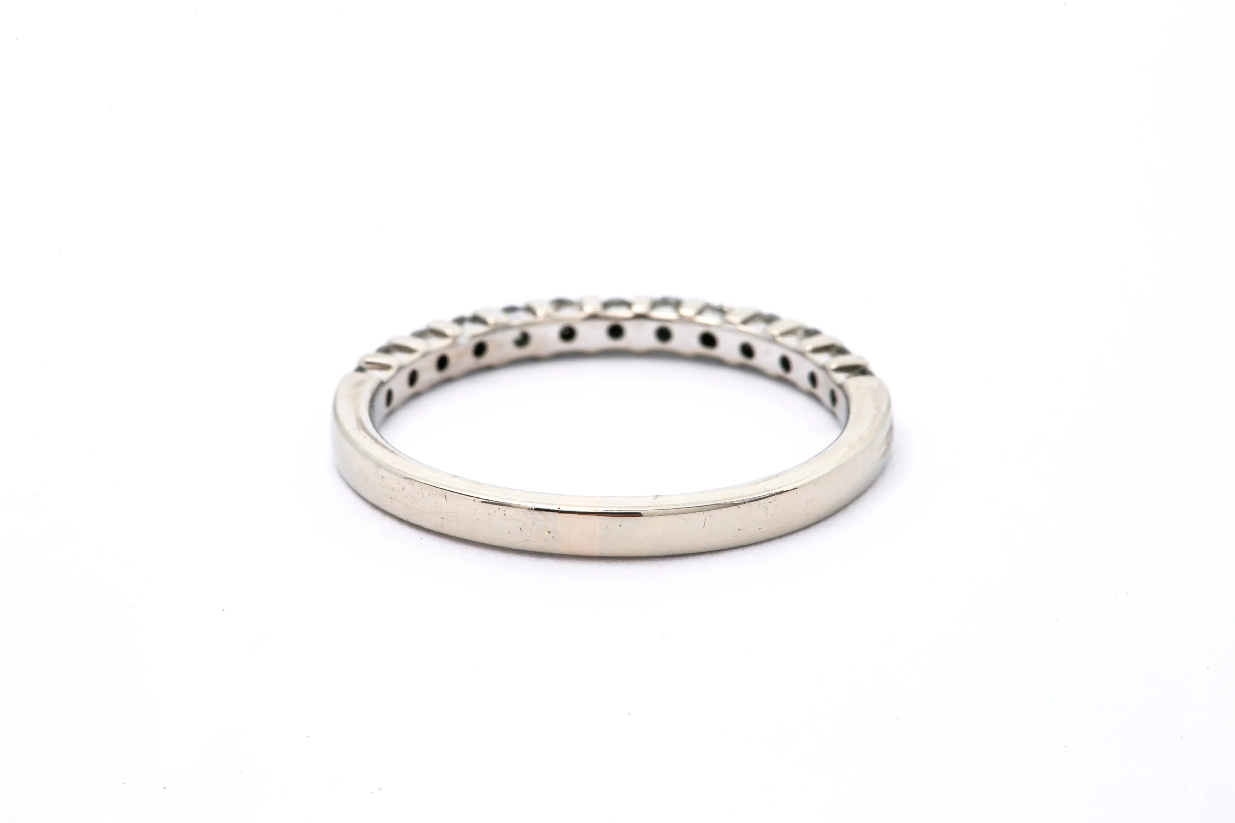 Stackable 2mm Round Brilliant Diamond 14k 585 White Gold Band Ring Size 7.5 - Image 4