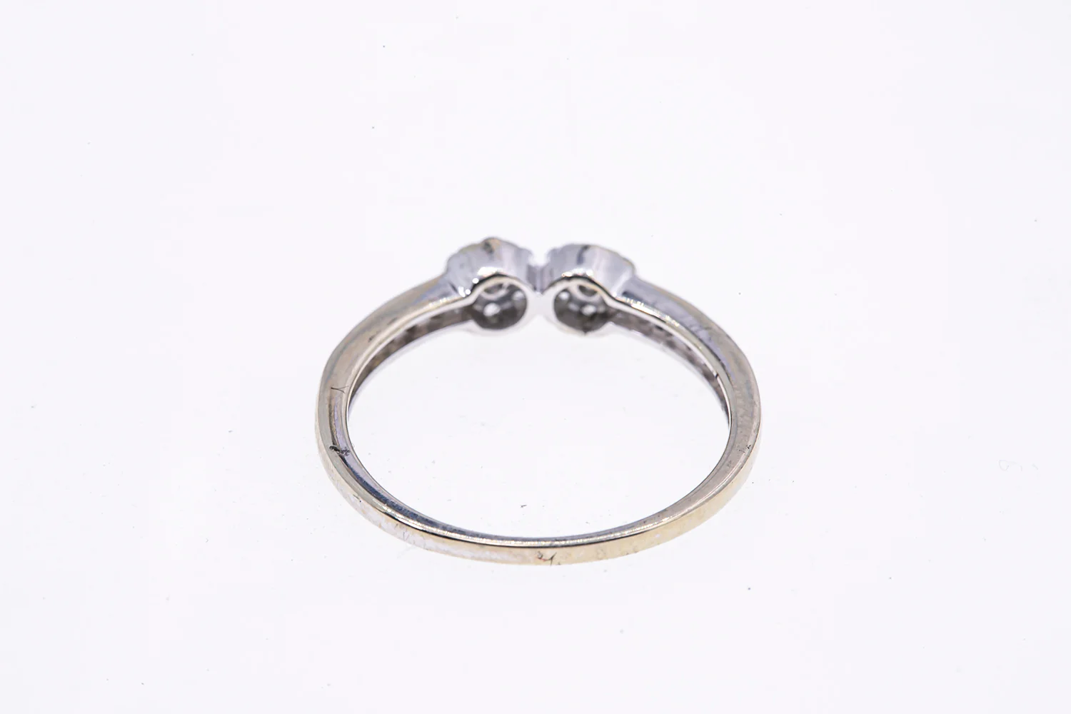 Stackable Diamond Cluster Line Band 10K 417 White Gold Ring Size 7 1/4 - Image 4