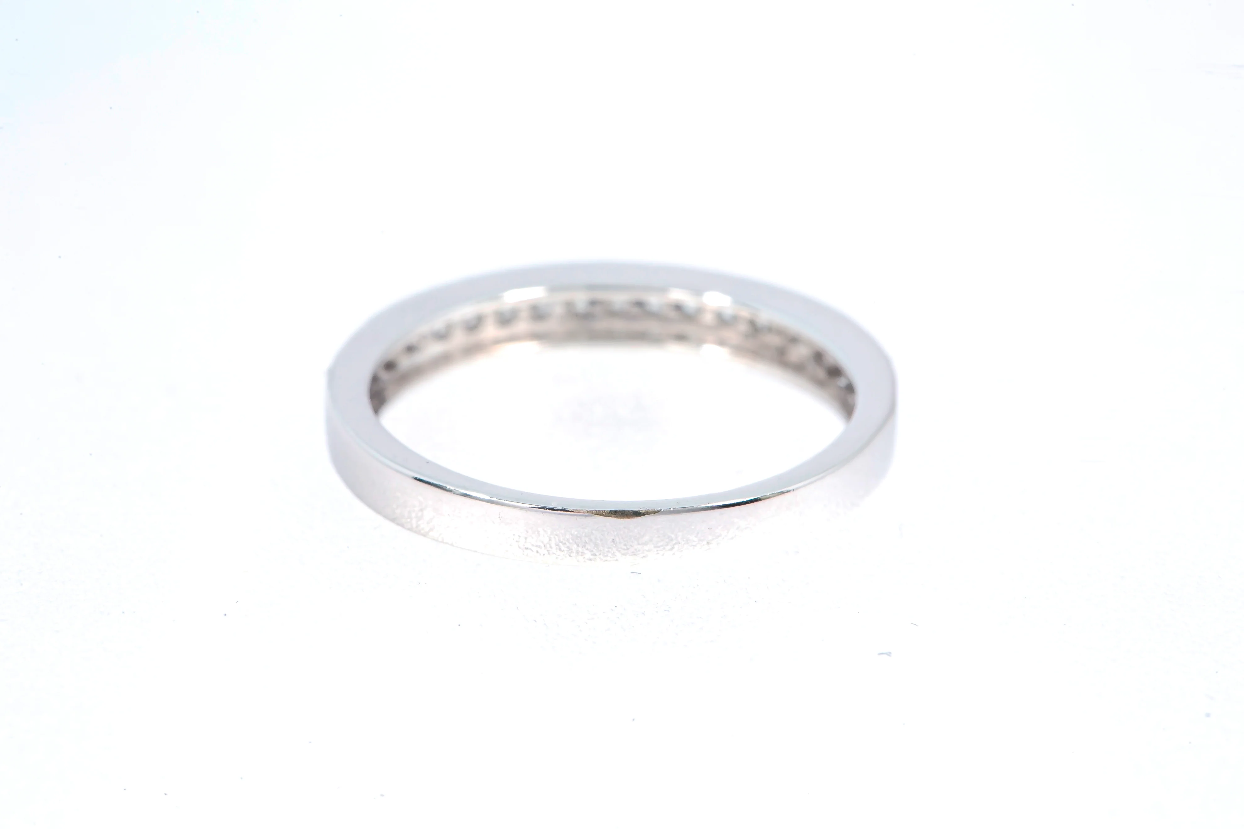 Stackable Diamond Pave Wedding Band 14k 585 White Gold Ring Size 7 Juliet Cut - Image 5