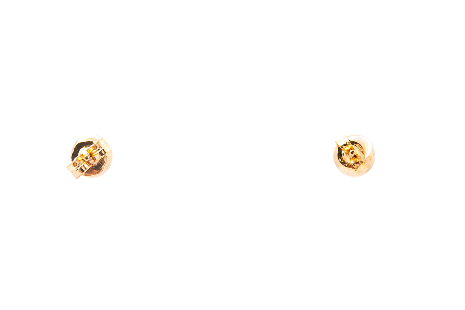 Stud Ball Plain Earrings Beaded 5mm 14k 585 Yellow Gold Simple - Image 2